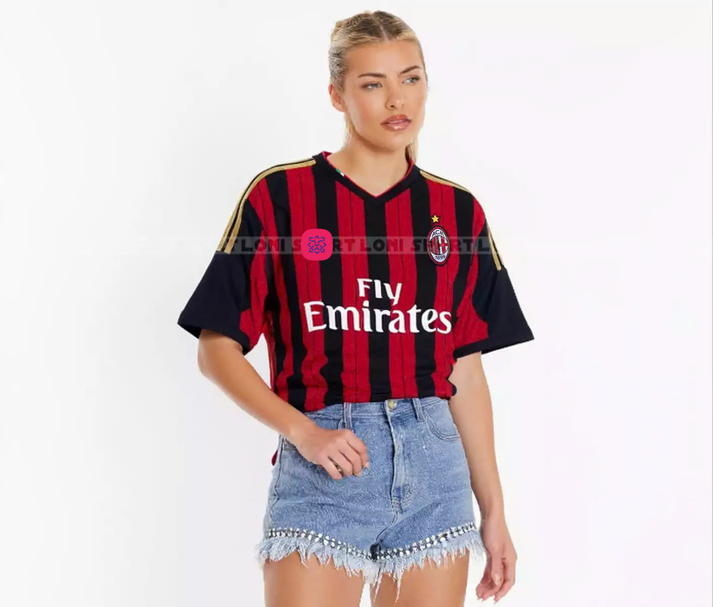 Áo Retro AC Milan sân nhà đỏ đen 2013/2014