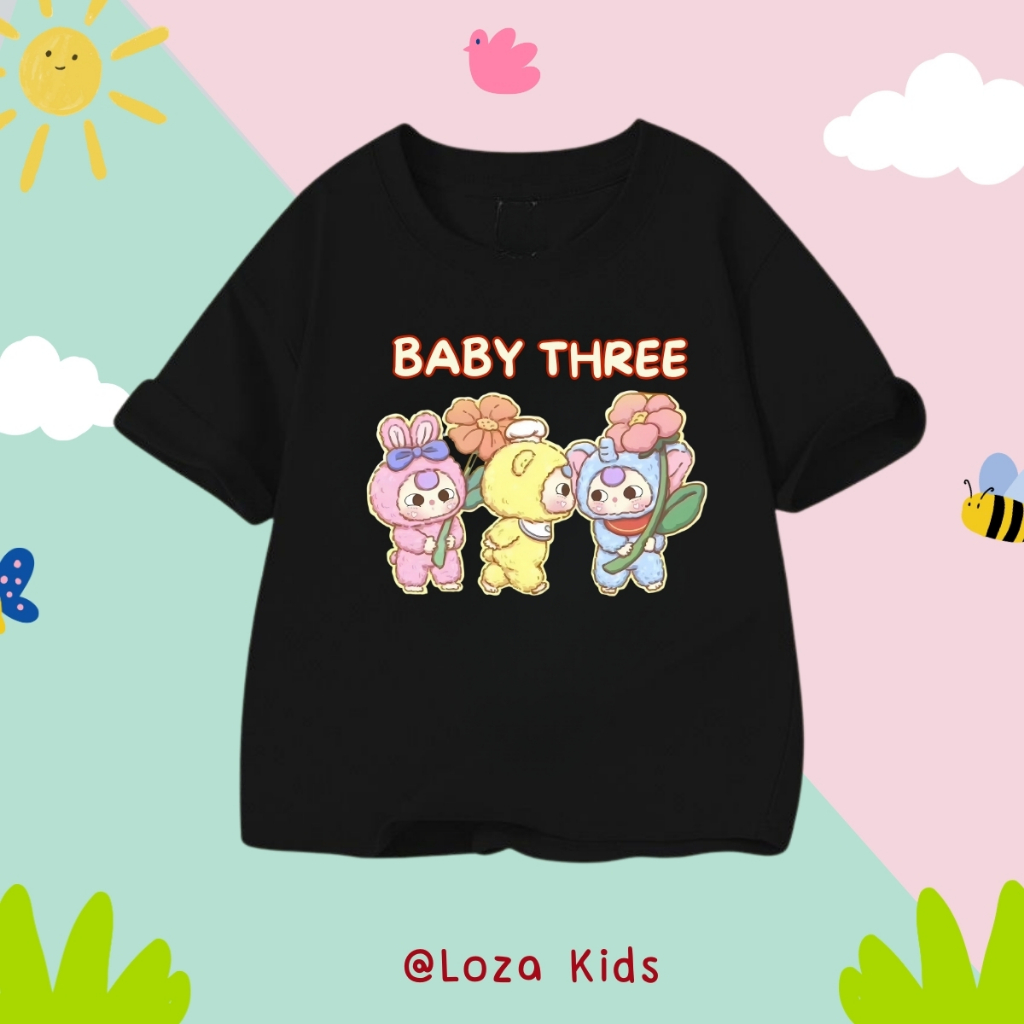 Áo thun bé gái in hình Baby three - Loza Kids AT2914_thumbnail_1