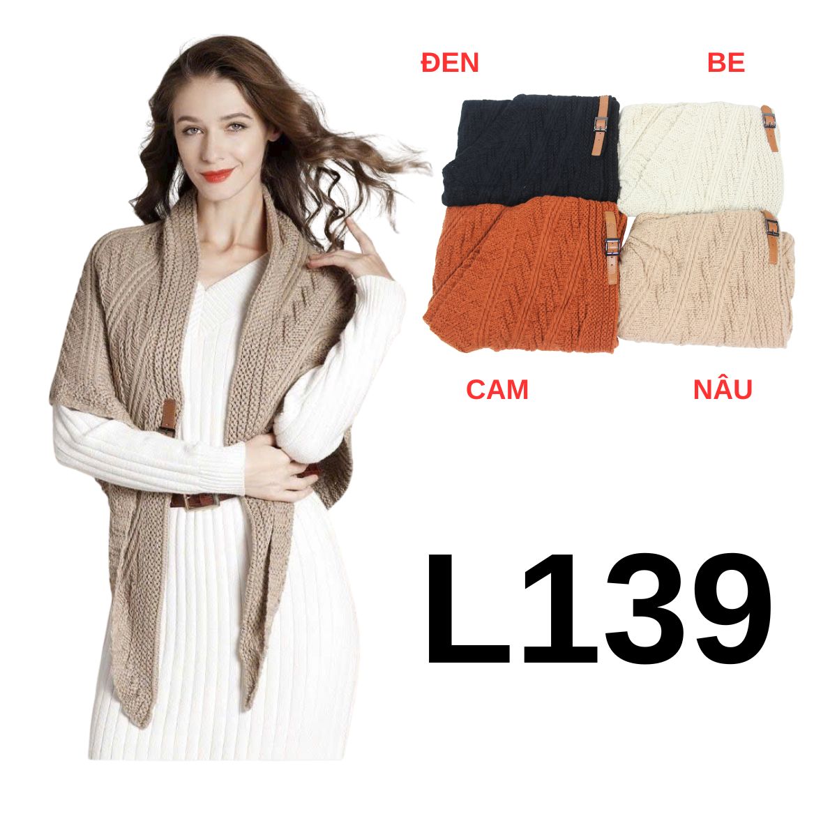 L139 Khăn len choàng vai