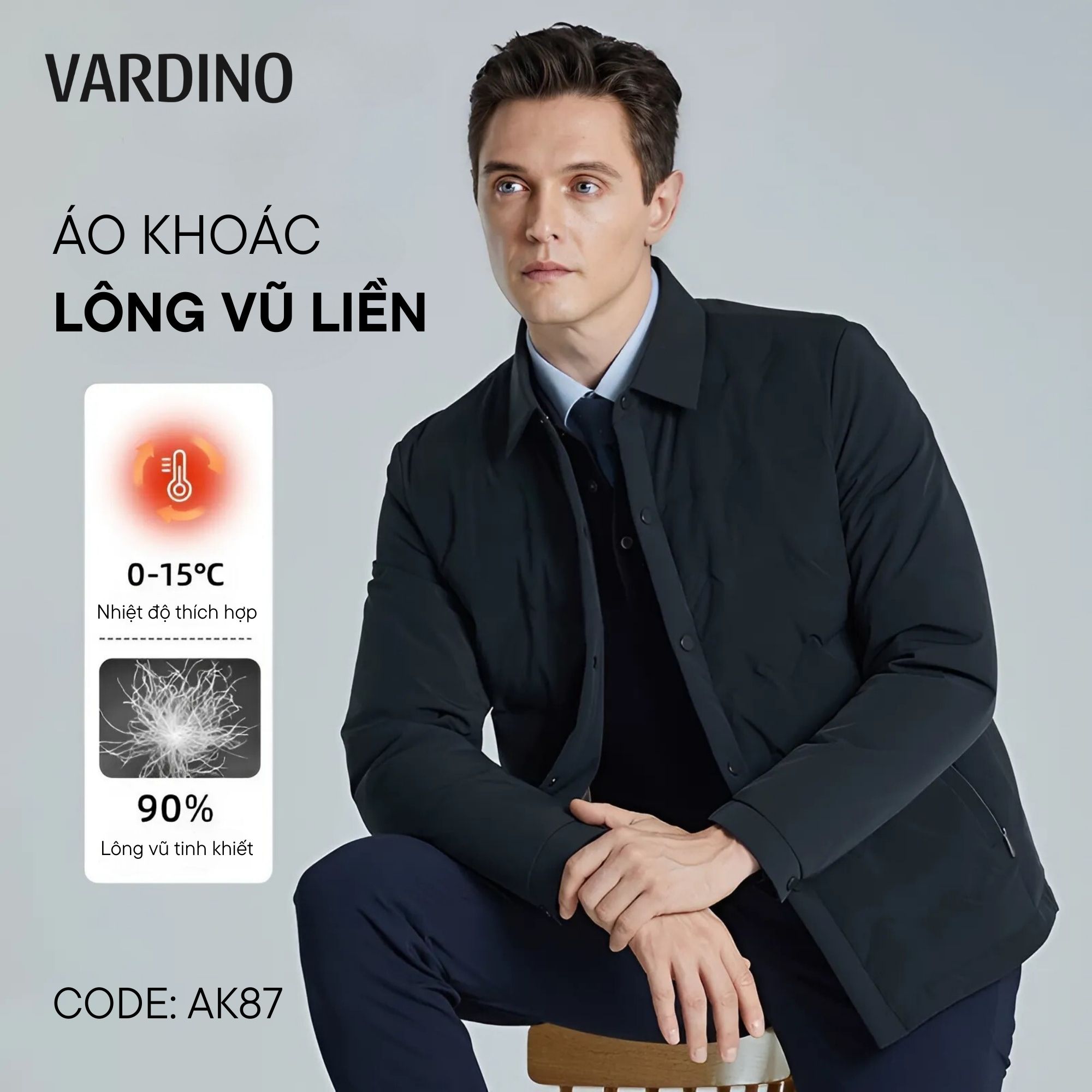 Áo khoác lông vũ liền Vardino AK87