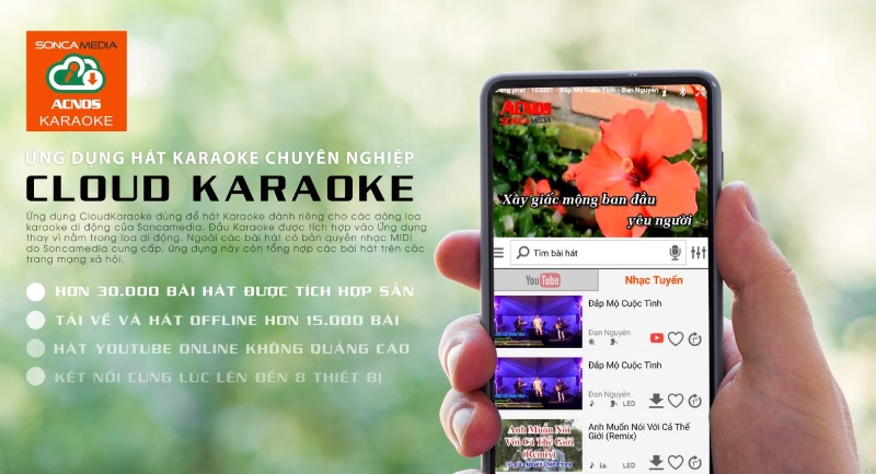 ứng dụng hát karaoke cho loa acnos aucus x300