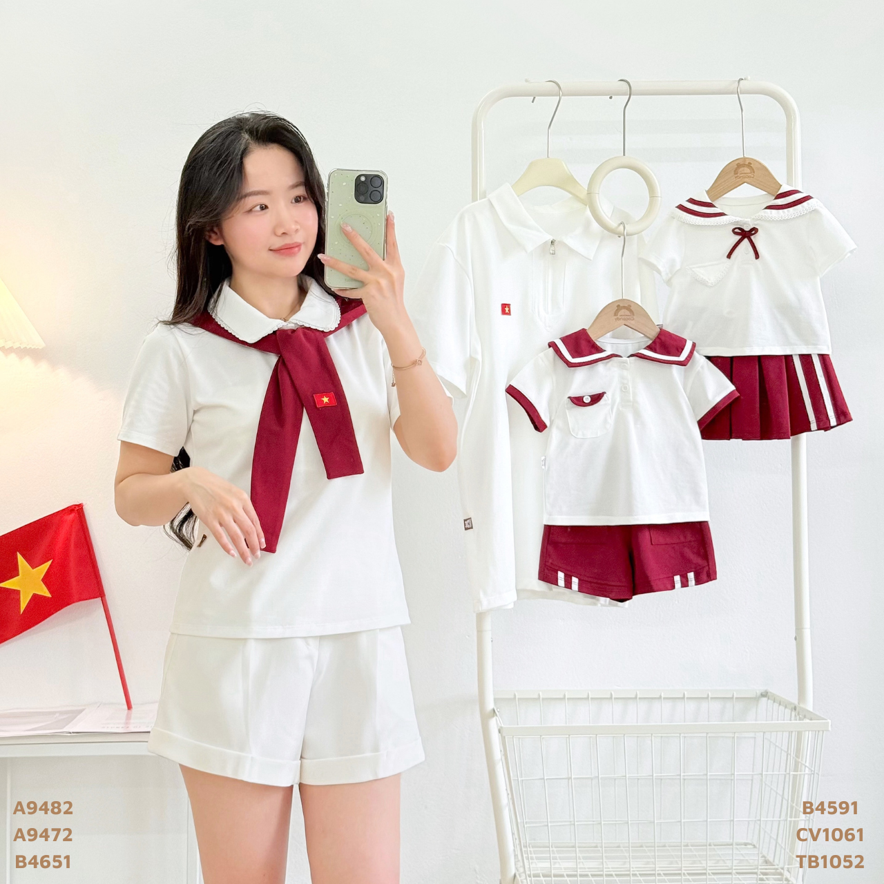 Áo cộc TRẮNG polo cổ sen NỮ_thumbnail_2