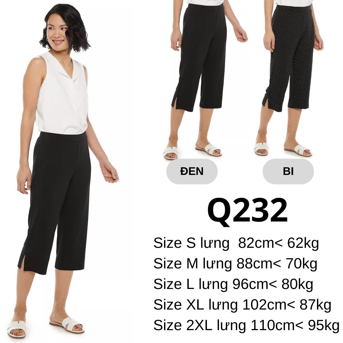 Q232 - Quần lửng đen BigSize