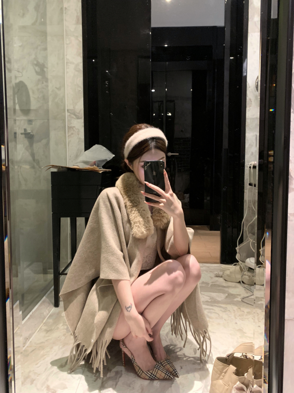 Áo Choàng Lông Cổ Thanh Lịch Cổ Điển_thumbnail_9