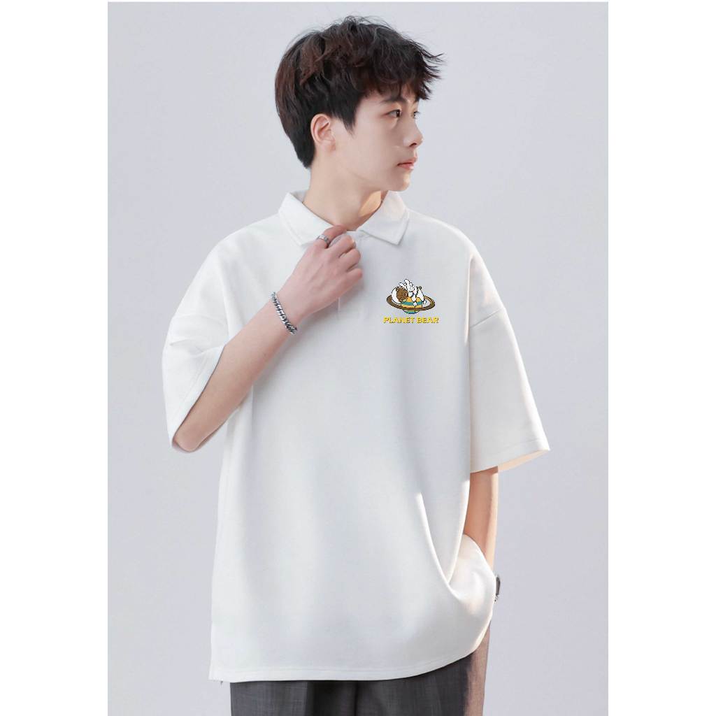 Polo nam đứng form tôn dáng PLD407 Miucho Man tay ngắn vải cotton Cổ trụ in graphic_thumbnail_5