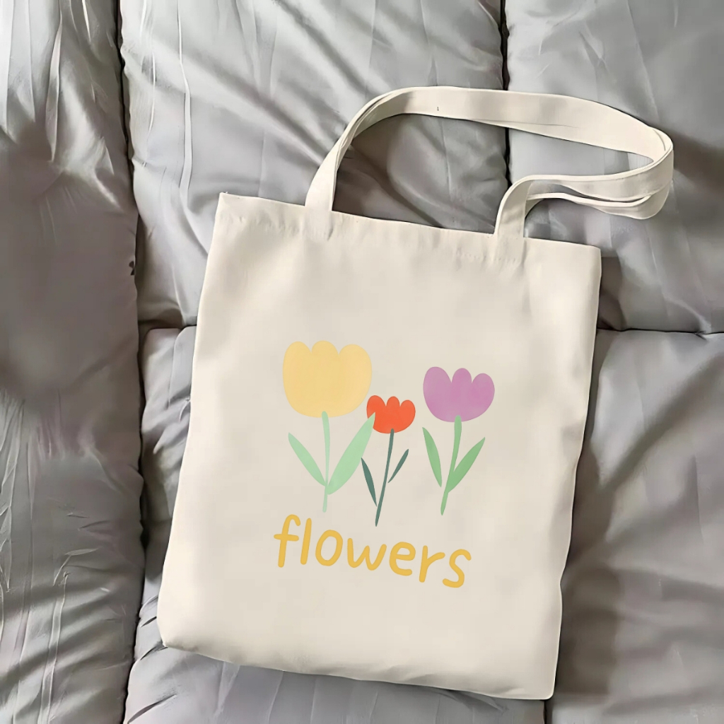 Túi tote vải canvas đeo vai hình nơ, hoa đẹp có khóa kéo và ngăn phụ We Tee - WTU02_thumbnail_11