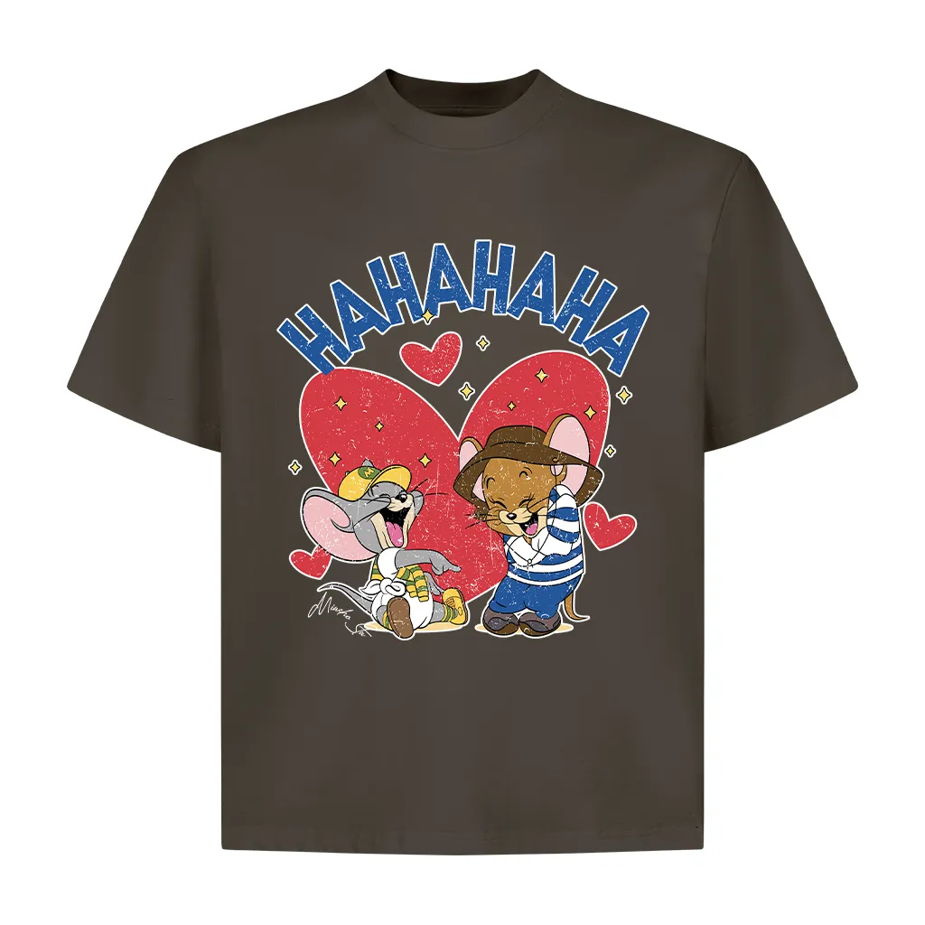 Áo thun form boxy họa tiết hoạt hình AXD2466 Miucho vải cotton thoáng mát cổ tròn in mix_thumbnail_13