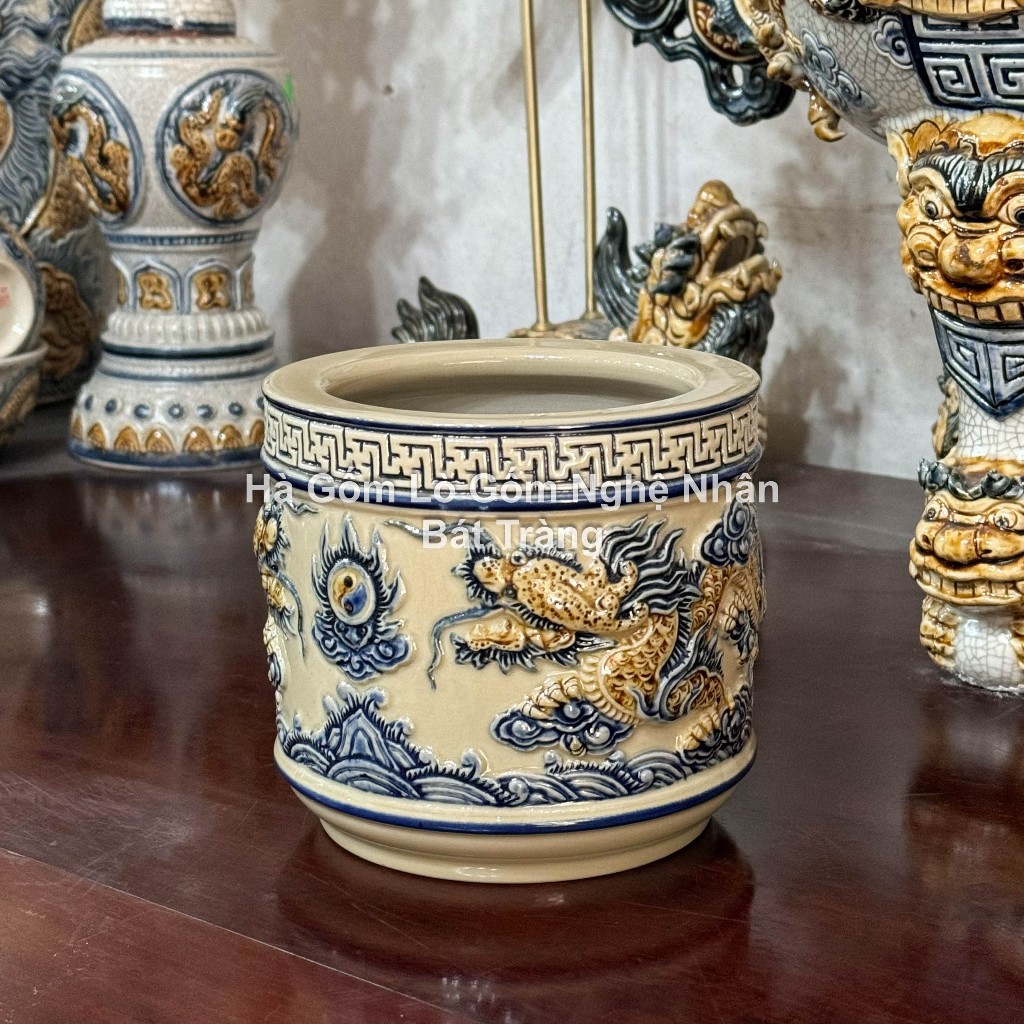 Đồ Thờ Cúng Cao Cấp 80cm - 1m2 Men Hoàng Thổ Đắp Nổi Nghệ Nhân Bát Tràng Chế Tác_thumbnail_1