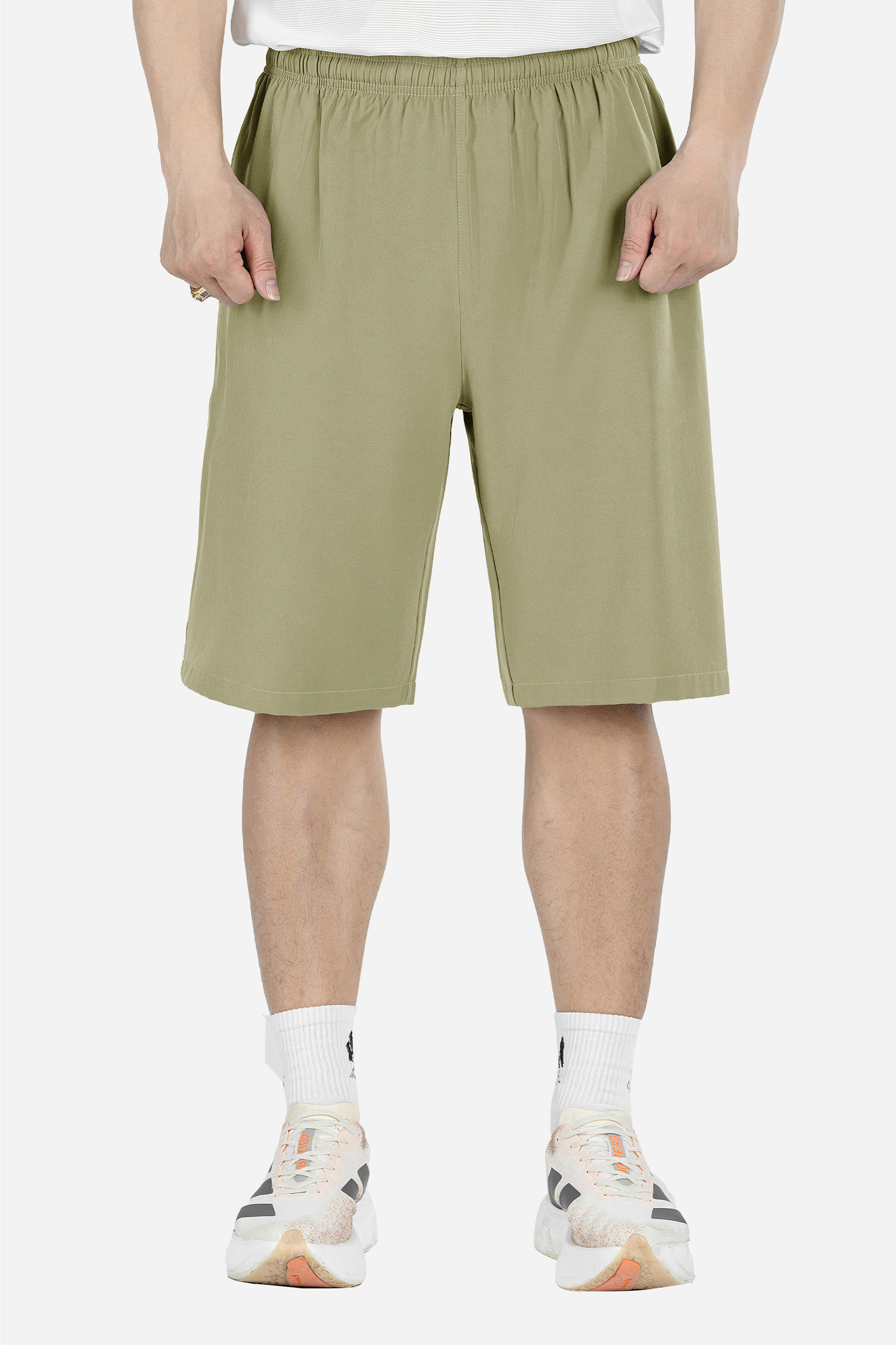 Quần Soọc Gió Exdry Nam Trung Niên ANCHI Dáng Suông Dài Qua Gối Màu Nâu