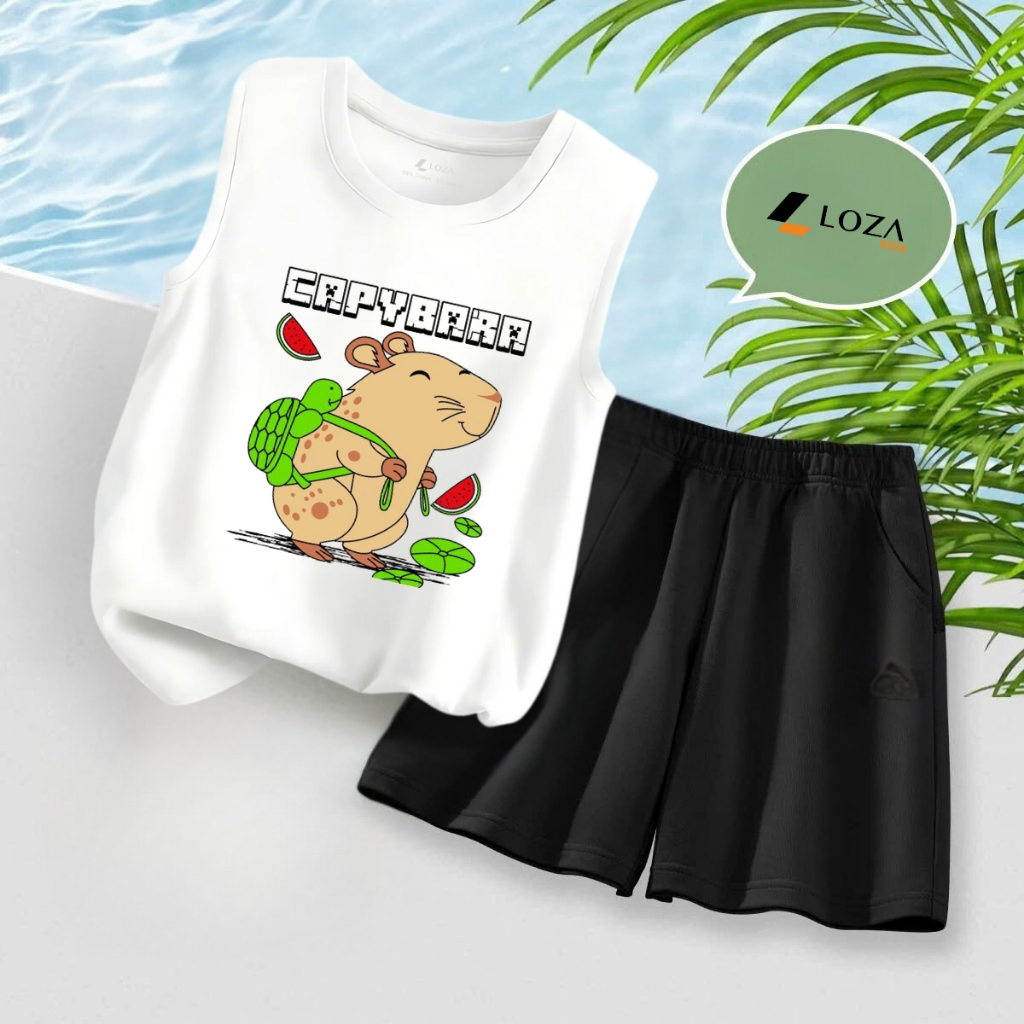 Bộ ba lỗ bé trai in hình 'Capypara đeo cặp'- Loza Kids BL424_thumbnail_3