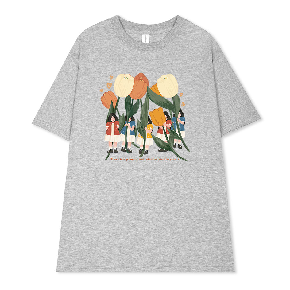 Áo thun nữ hoa tulip form rộng ATD201 Miucho chất vải cotton in Artwork_thumbnail_18