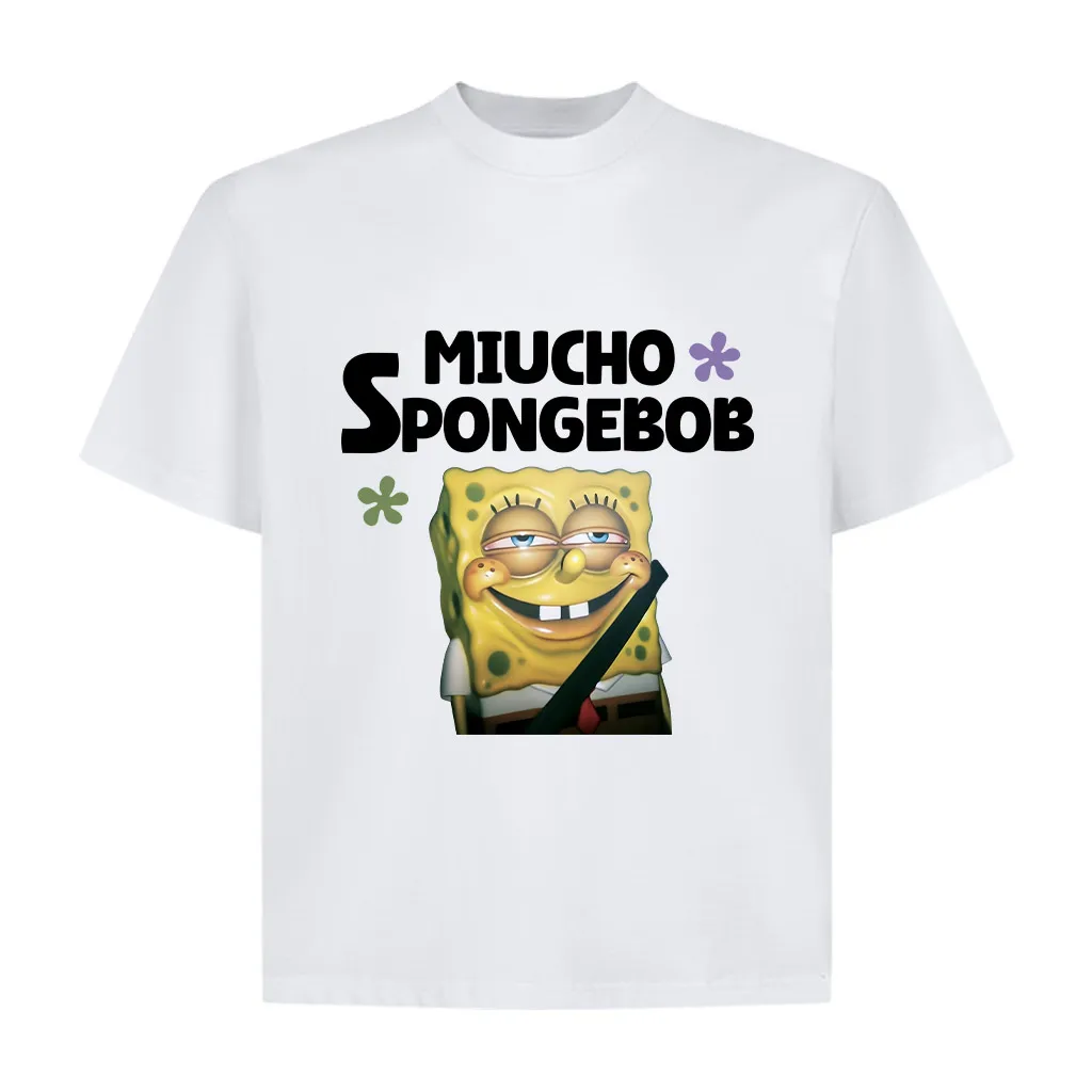 Áo thun boxy nam nữ Miucho Club vải cotton thoáng mát Spongebob in mix dễ thương 2827_thumbnail_0