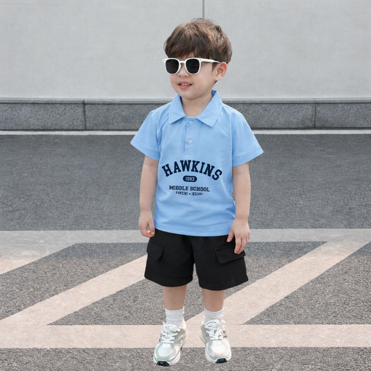 Set bộ Polo bé trai hình chữ Haw Kins 1983 - Loza KidsBU628