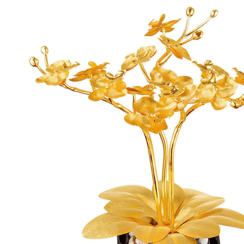 Quà Tặng  Chậu Lan Hồ Điệp Mạ Đát Vàng 24k _thumbnail_4