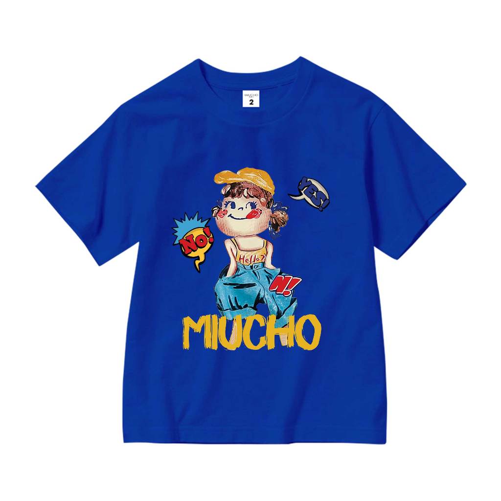 Áo thun cho bé gái hoạt hình form rộng AED1113 Miucho Kid tay ngắn cổ tròn in mix_thumbnail_12