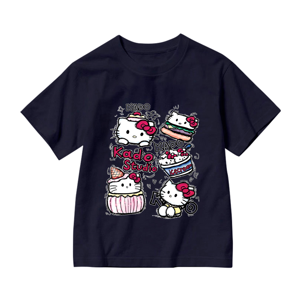 Áo thun cho bé gái Kado vải cotton thoáng mát dày dặn Hello Kitty cổ tròn in mix 2867_thumbnail_10