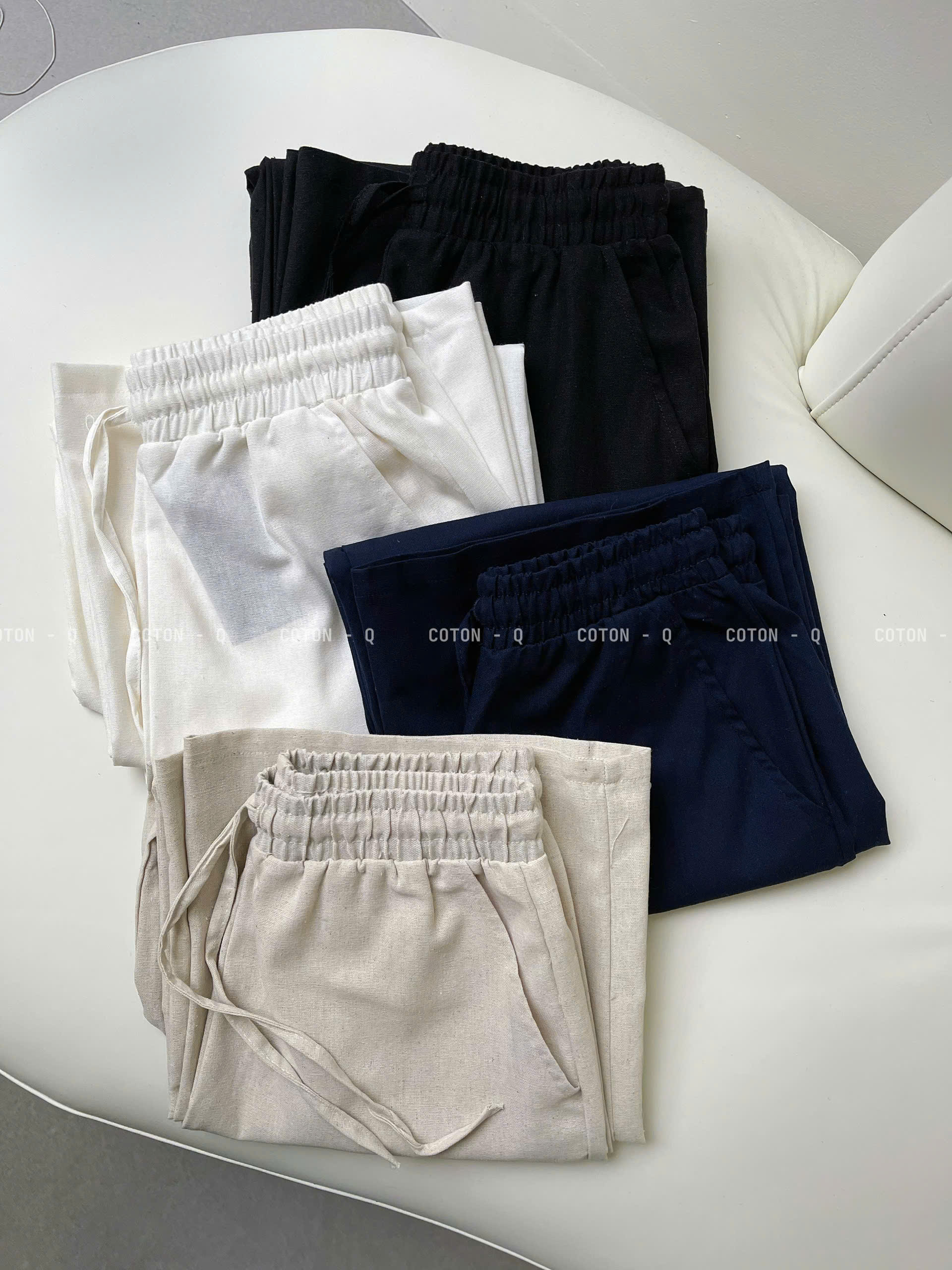 Quần linen lưng thun ( ĐEN )_thumbnail_6