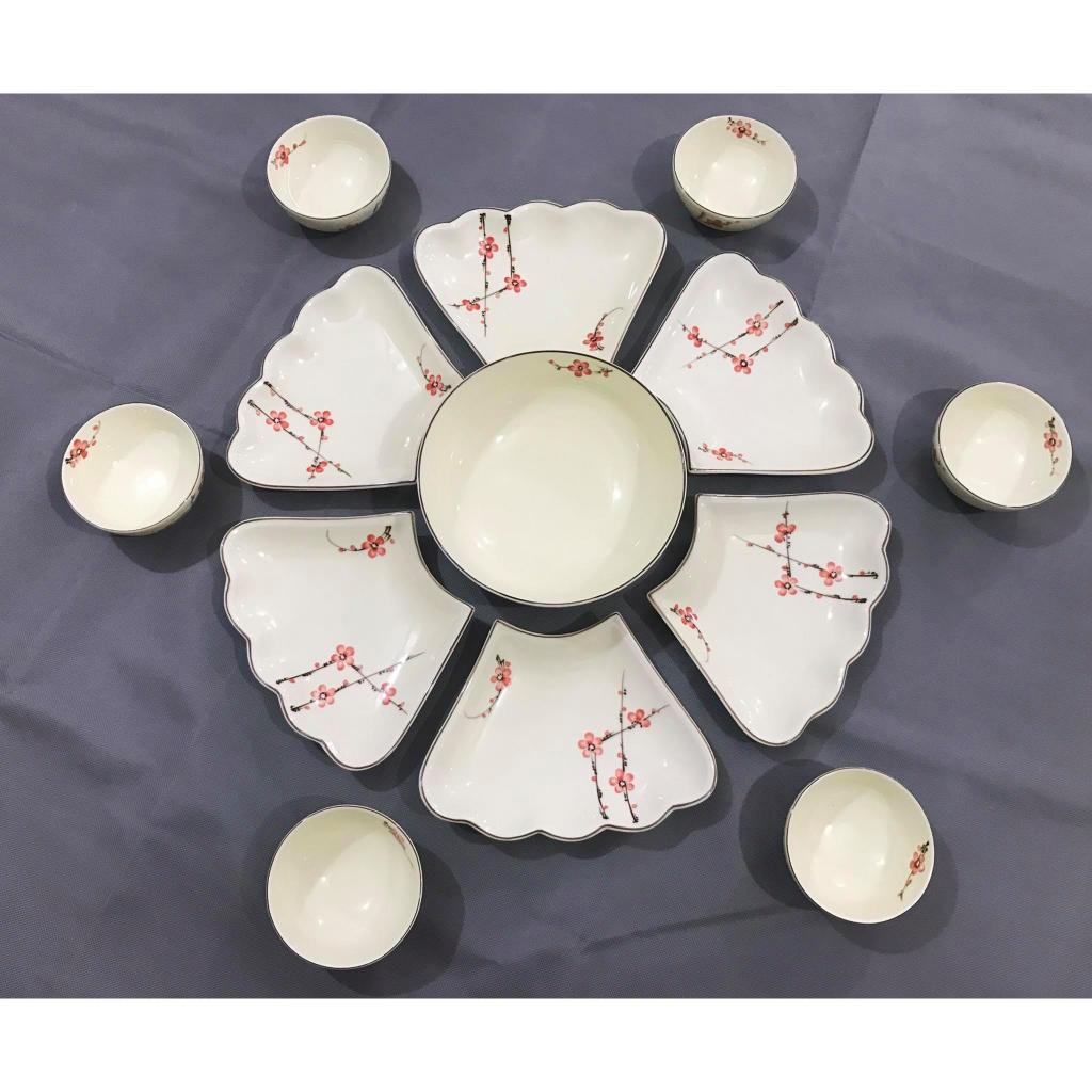 Bộ Bát Đĩa Hoa Mặt Trời - Đồ Thờ Cúng Men Rạn Đắp Nổi Bát Tràng Cao Cấp Nhiều Mẫu 45cm. 55cm_thumbnail_1