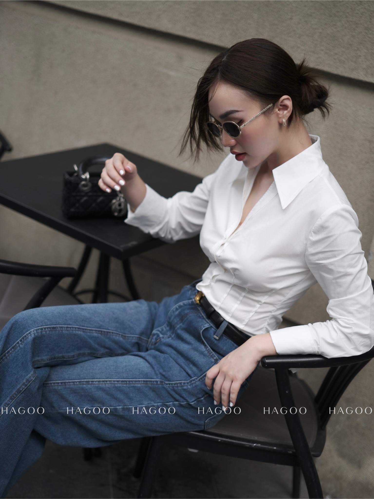 Áo sơ mi chiết ly eo HAGOO_thumbnail_3