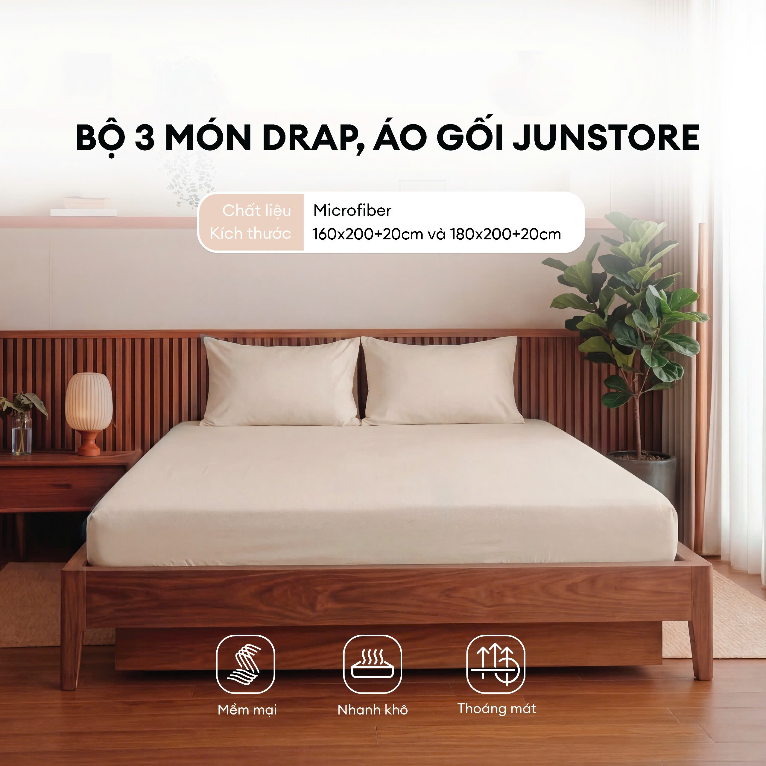 Bộ Drap 3 Món Junstore
