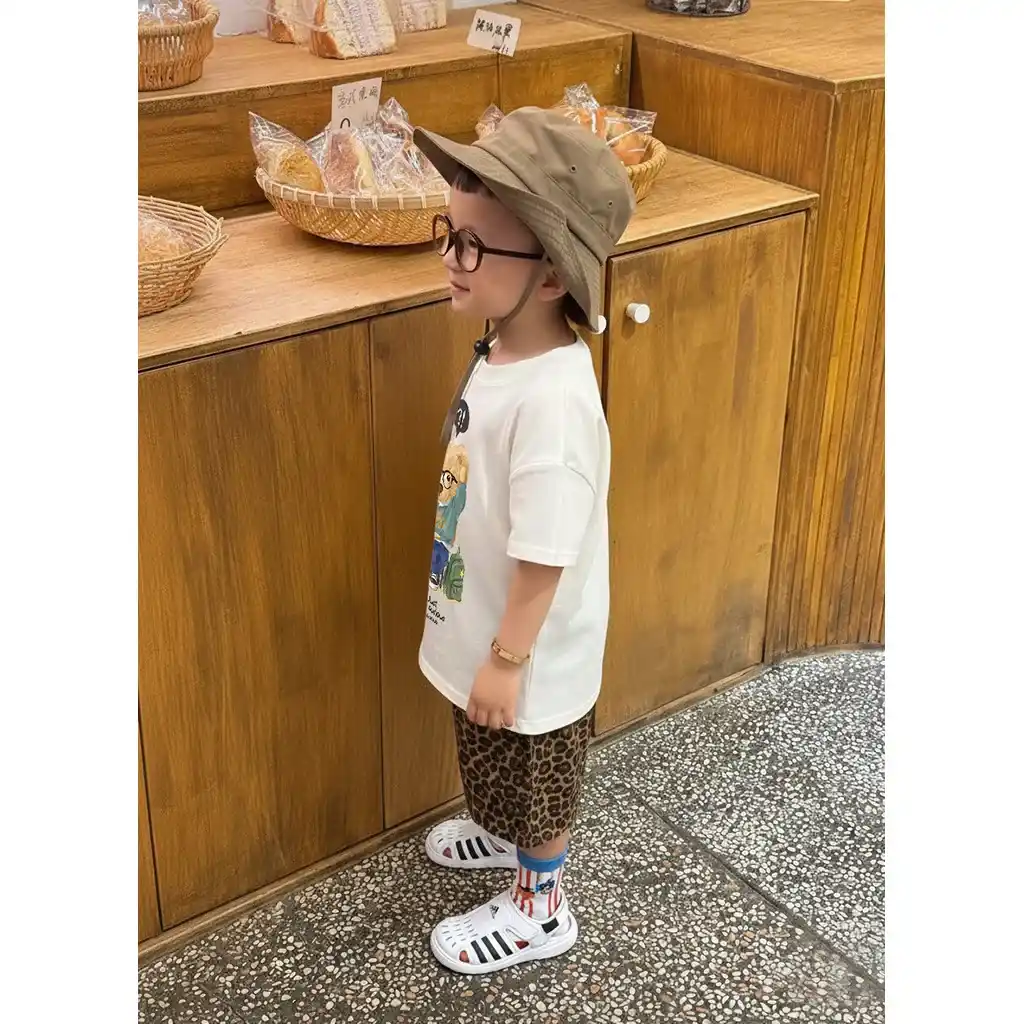 Áo thun bé trai Gấu Teddy học bài Kado vải cotton thoáng mát form rộng nhiều màu 2922_thumbnail_8