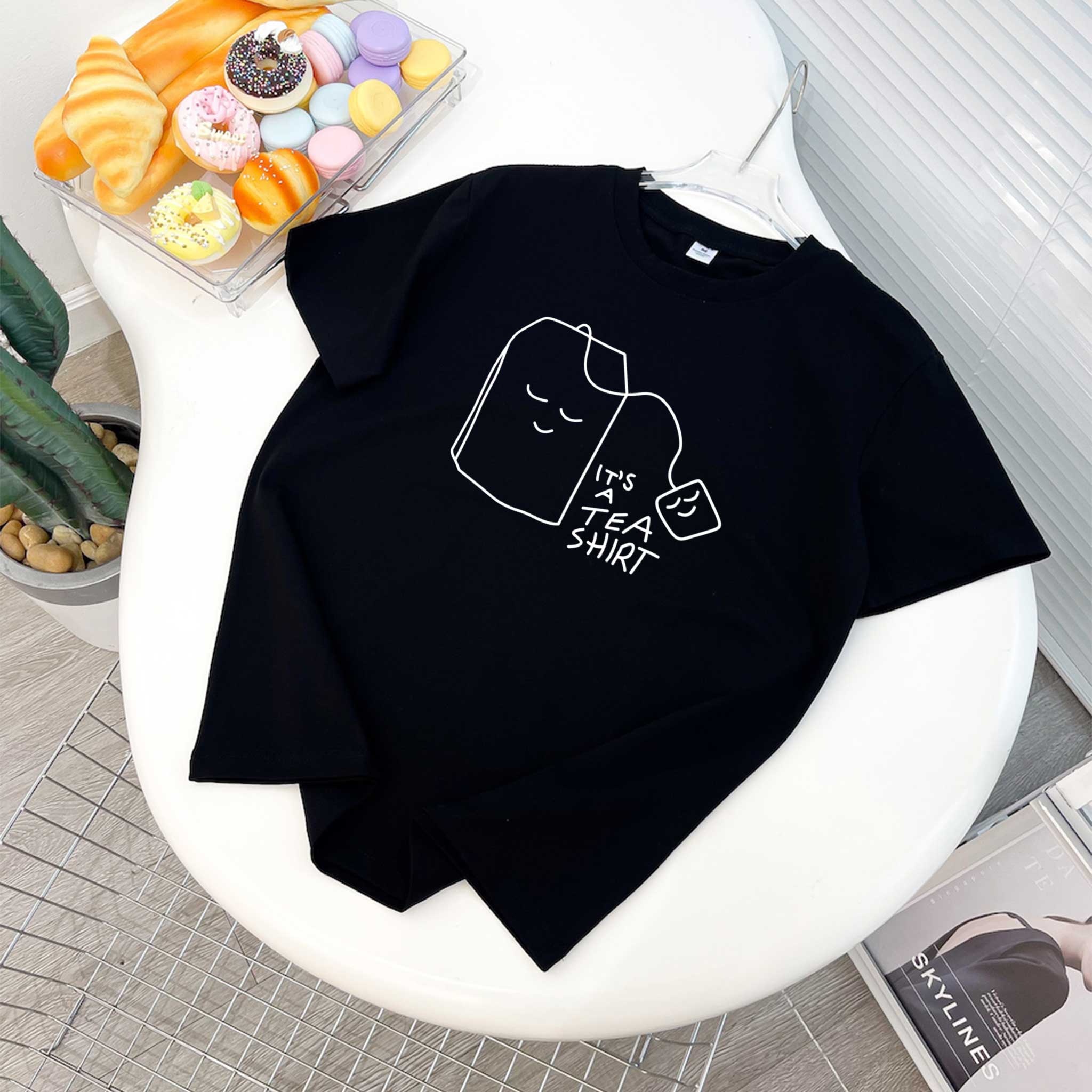 Áo thun nữ form vừa regular nhiều màu sắc ARD1488 Miucho Chic vải cotton cổ tròn in artwork_thumbnail_8