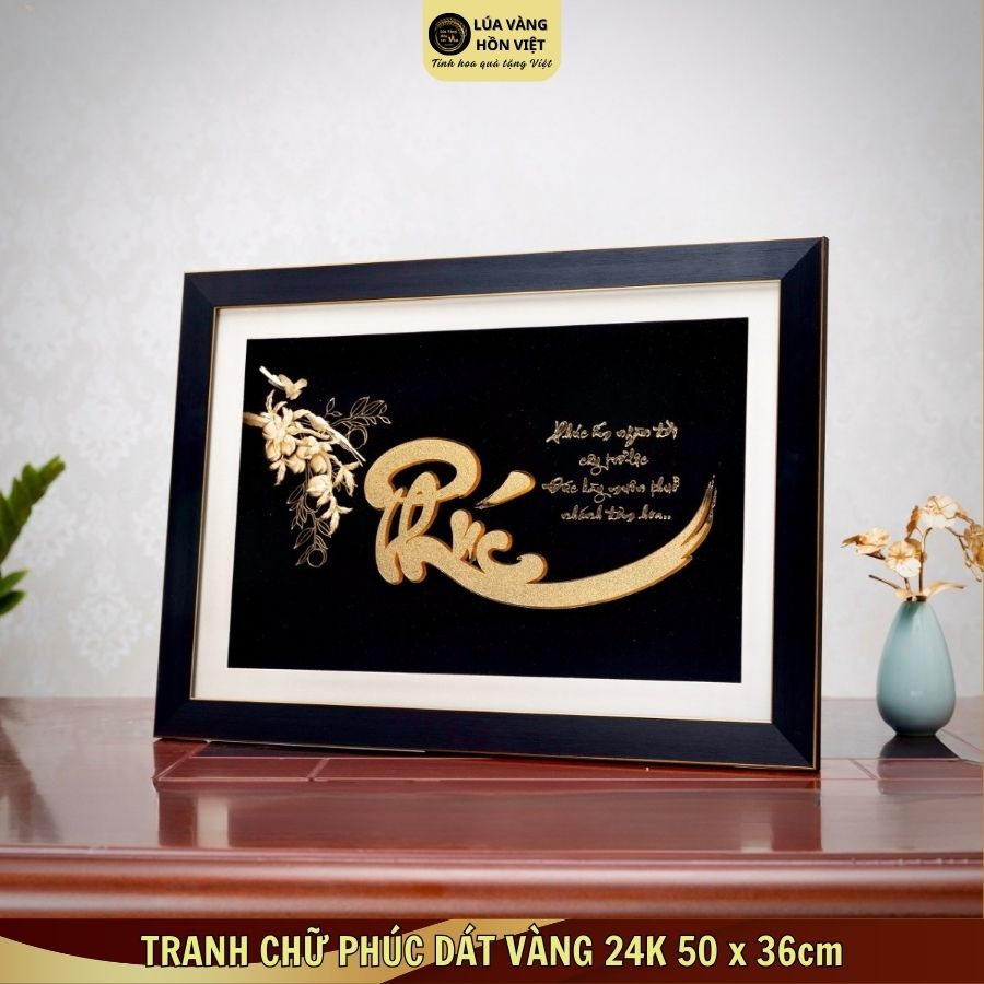 TRANH CHỮ PHÚC DÁT VÀNG 24K 50x36cm_thumbnail_2