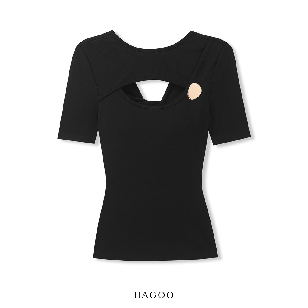 Áo thun lưng xoắn cúc đồng HAGOO_thumbnail_3
