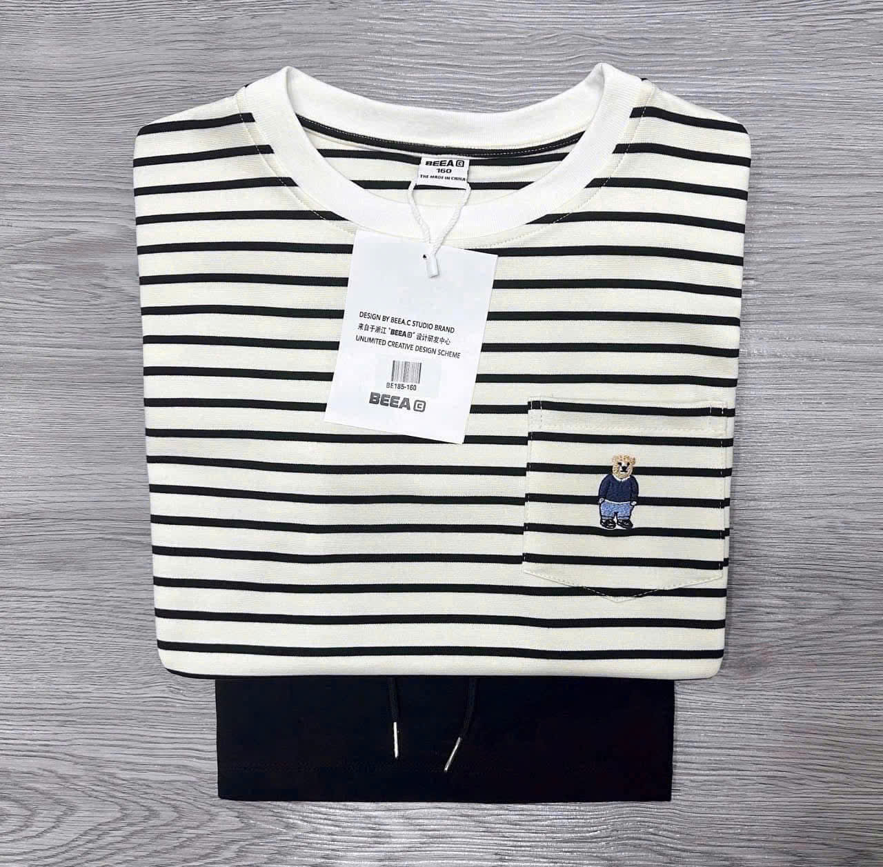 Set áo gấu sọc + quần short bé_thumbnail_3