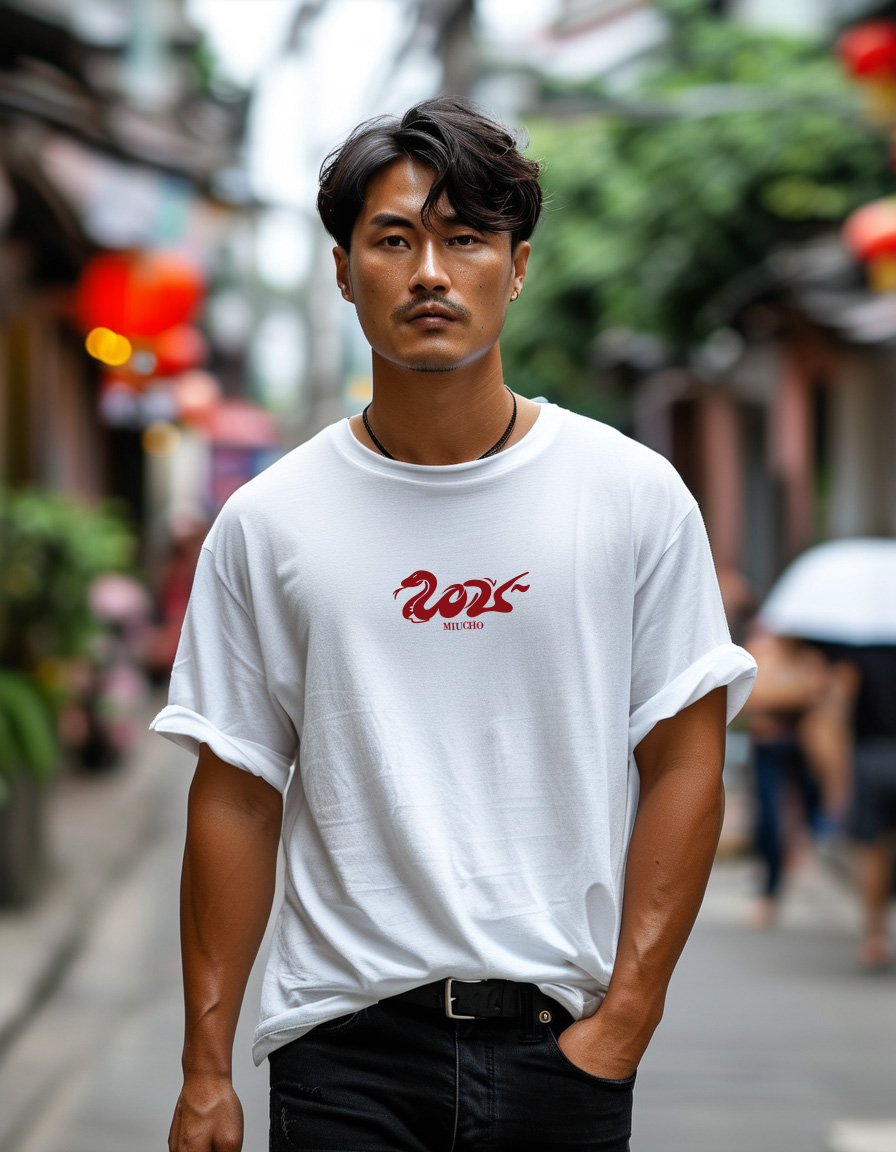 Áo phông tết form rộng cổ tròn vải cotton 4c co giãn thoáng mát 1827 Miucho Iconic in basic_thumbnail_5