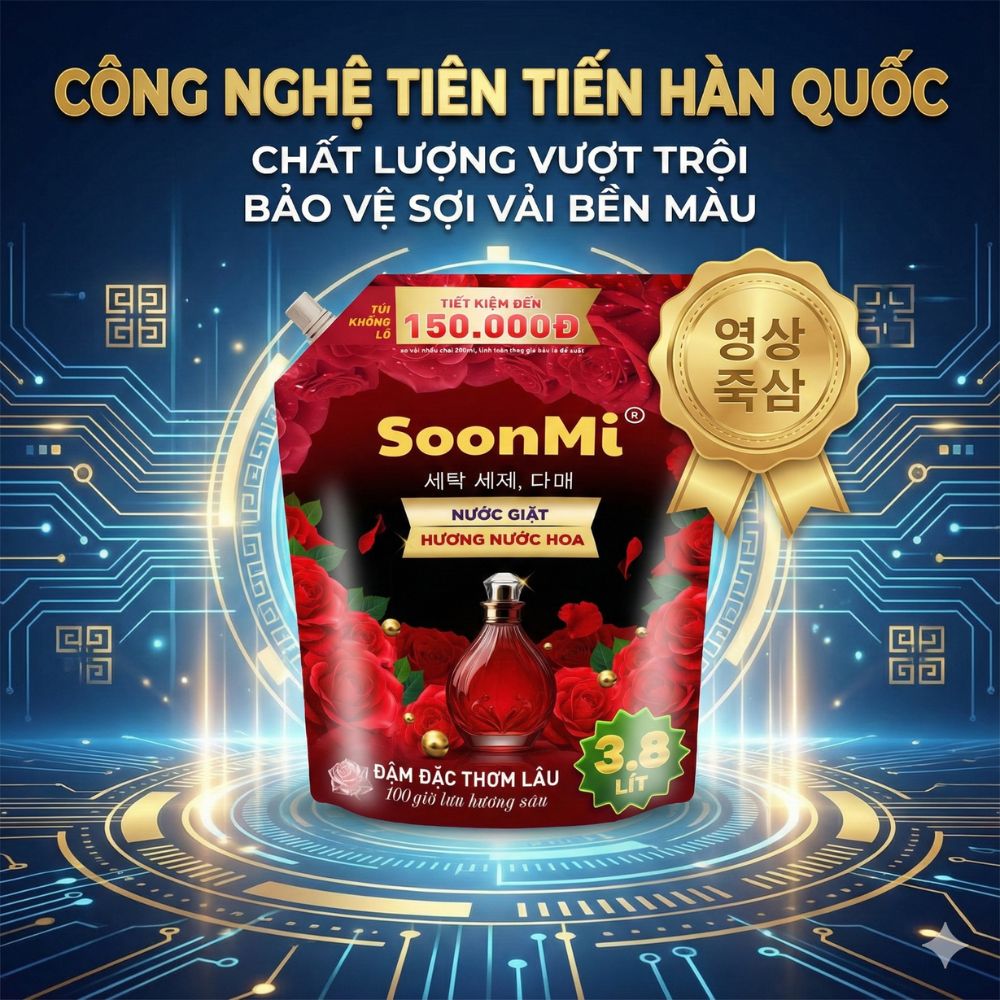 1 Thùng 3 Túi nước giặt hương nước hoa Soonmi 3.8L_thumbnail_13