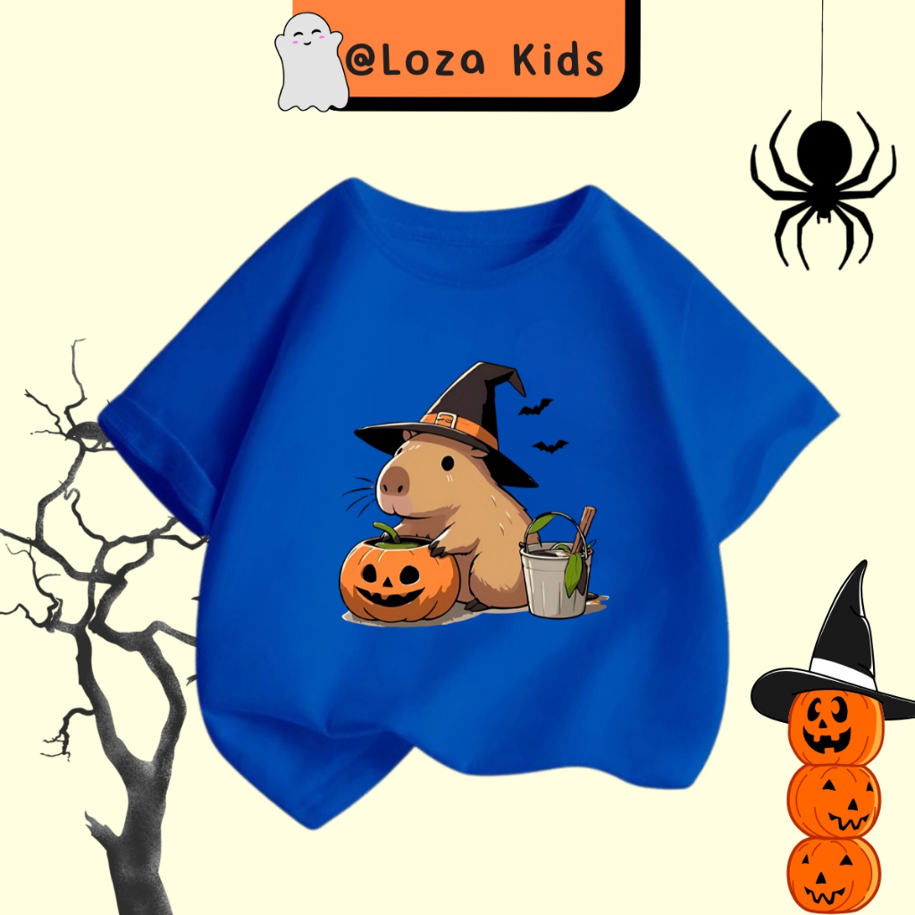 Áo thun Capybara Halloween cho bé trai và bé gái - Áo phông trẻ em Loza Kids- AT2845_thumbnail_8