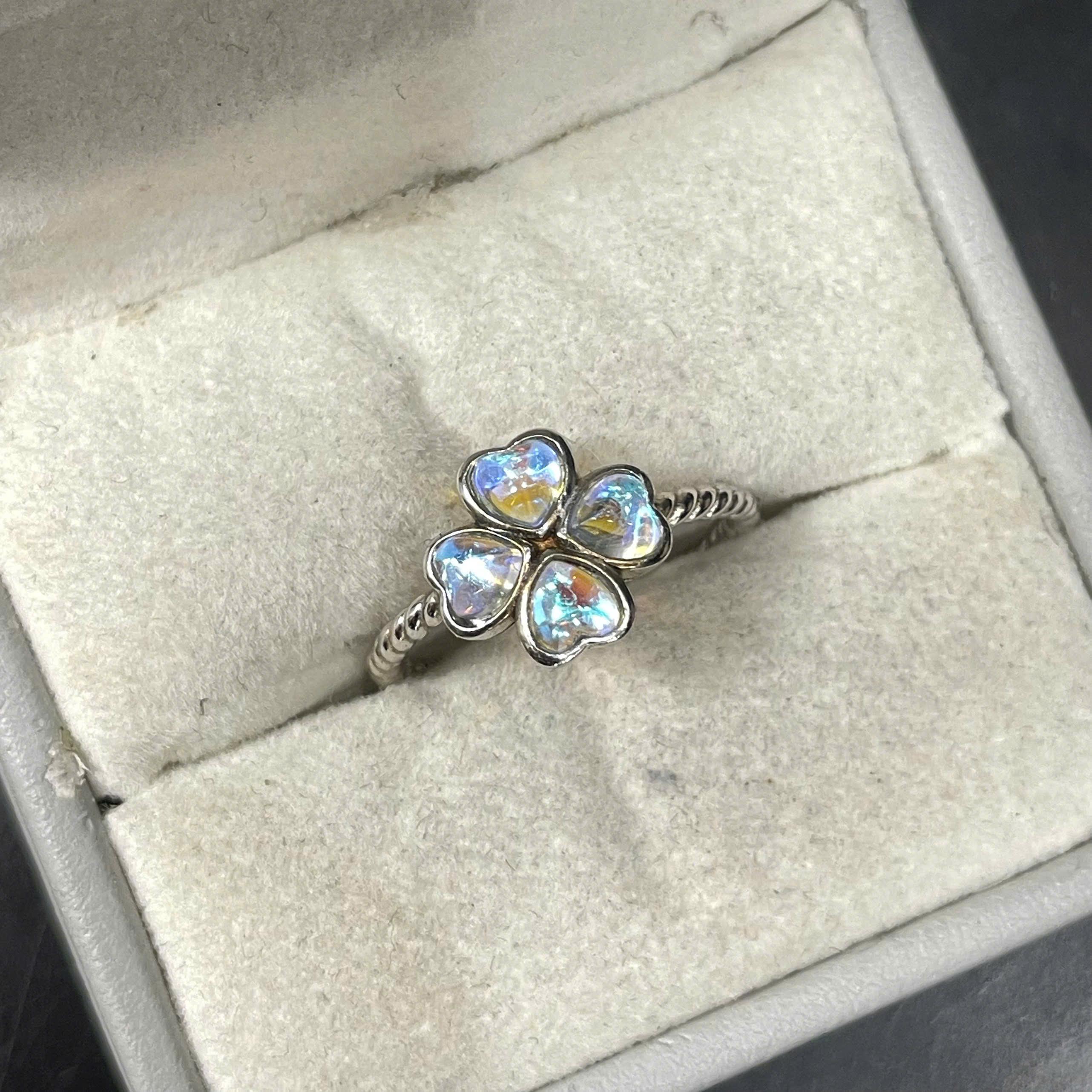 Nhẫn bạc 925 4 lá tim.