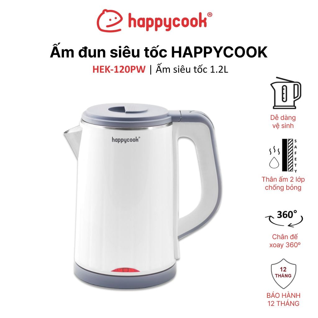 Ấm siêu tốc Happy Cook HEK-120PW