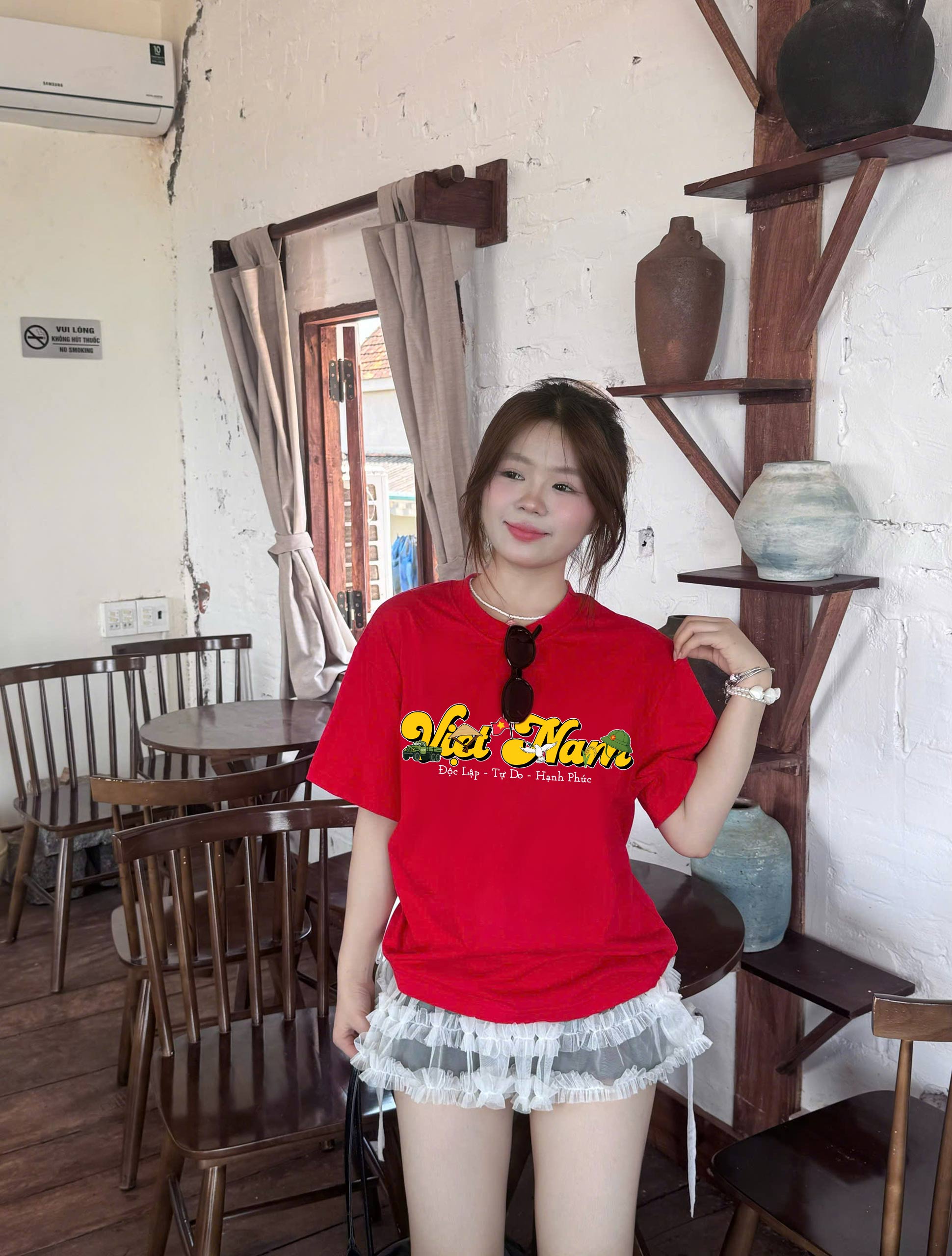 Áo thun Việt Nam form boxy AXD2444 Miucho vải 100% cotton co giãn thoáng mát cổ tròn in mix_thumbnail_6