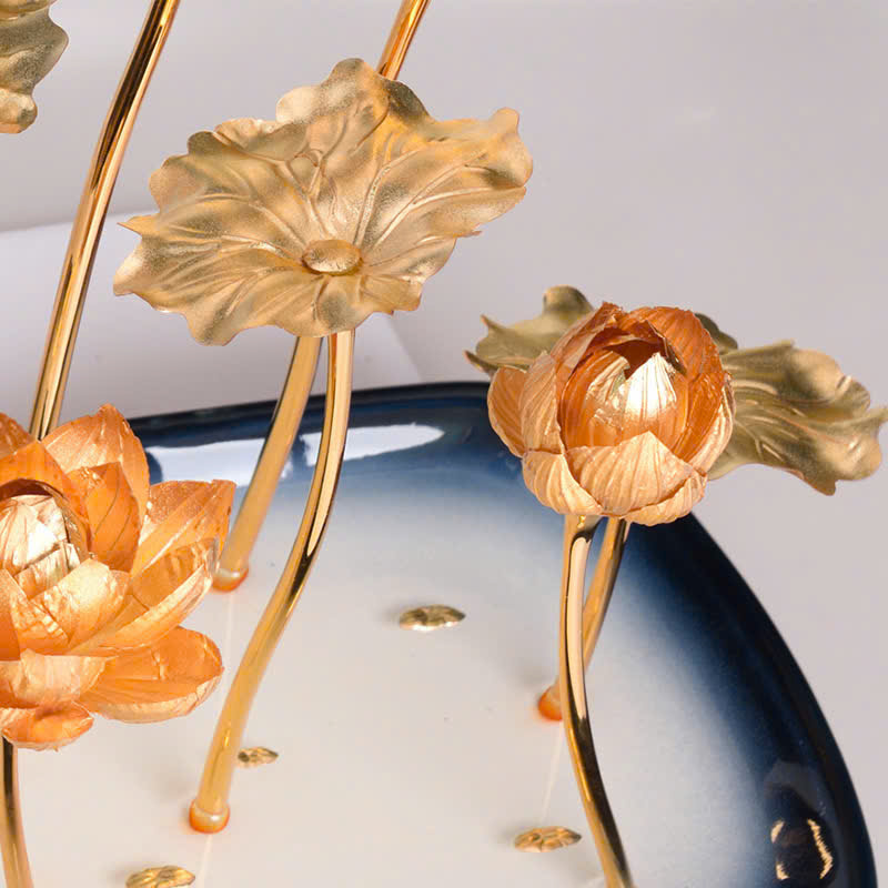 Hồ Hoa Sen mạ  Vàng 24K KT 33x15x36cm_thumbnail_3