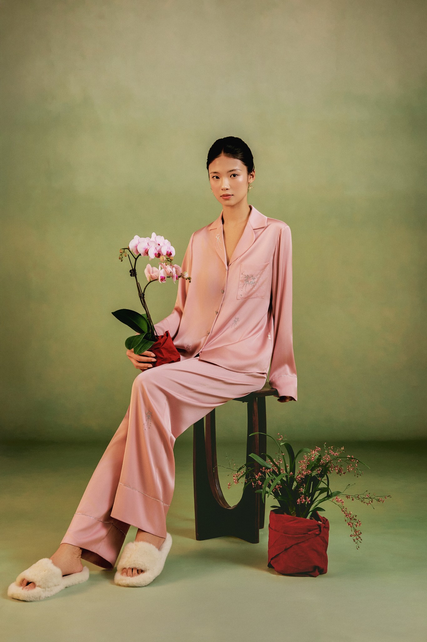 Bộ Lụa Áo Dài Tay, Quần Dài BN655