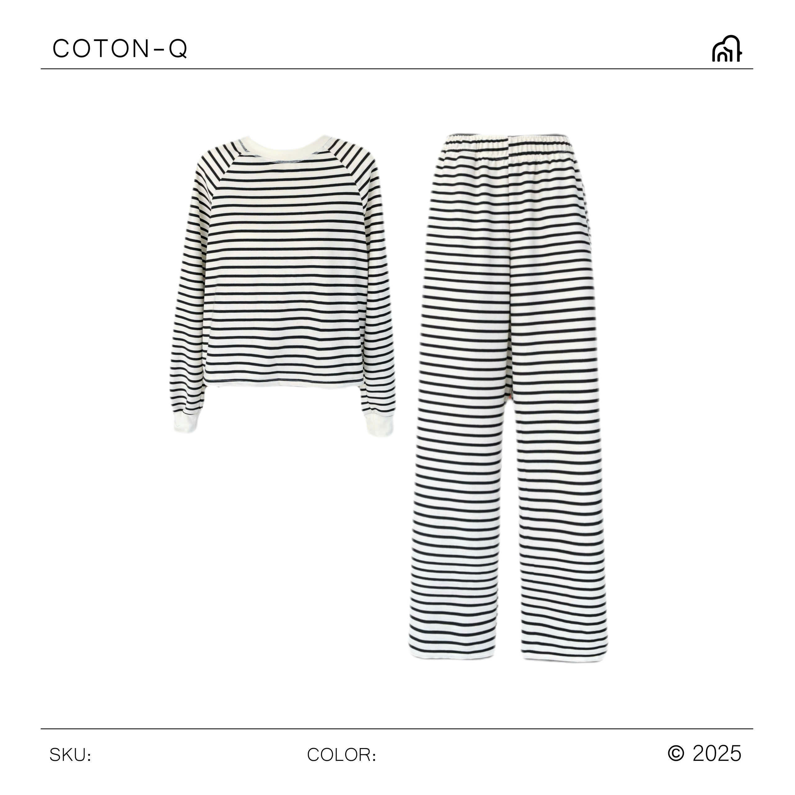 Set áo tay dài + quần phối sọc ( NÂU )_thumbnail_4