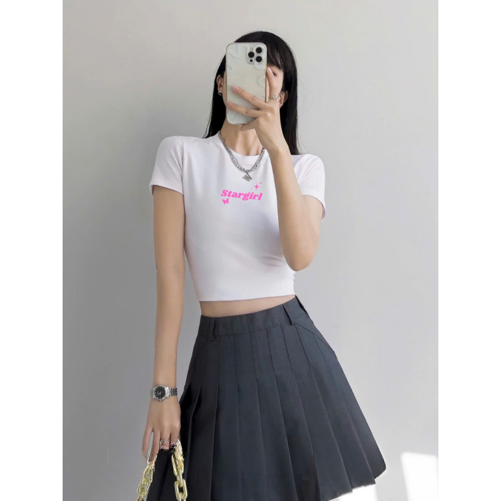 [Form Ôm] Áo croptop nữ ôm body Stargirl - Áo thun croptop nữ LOZA CR8138