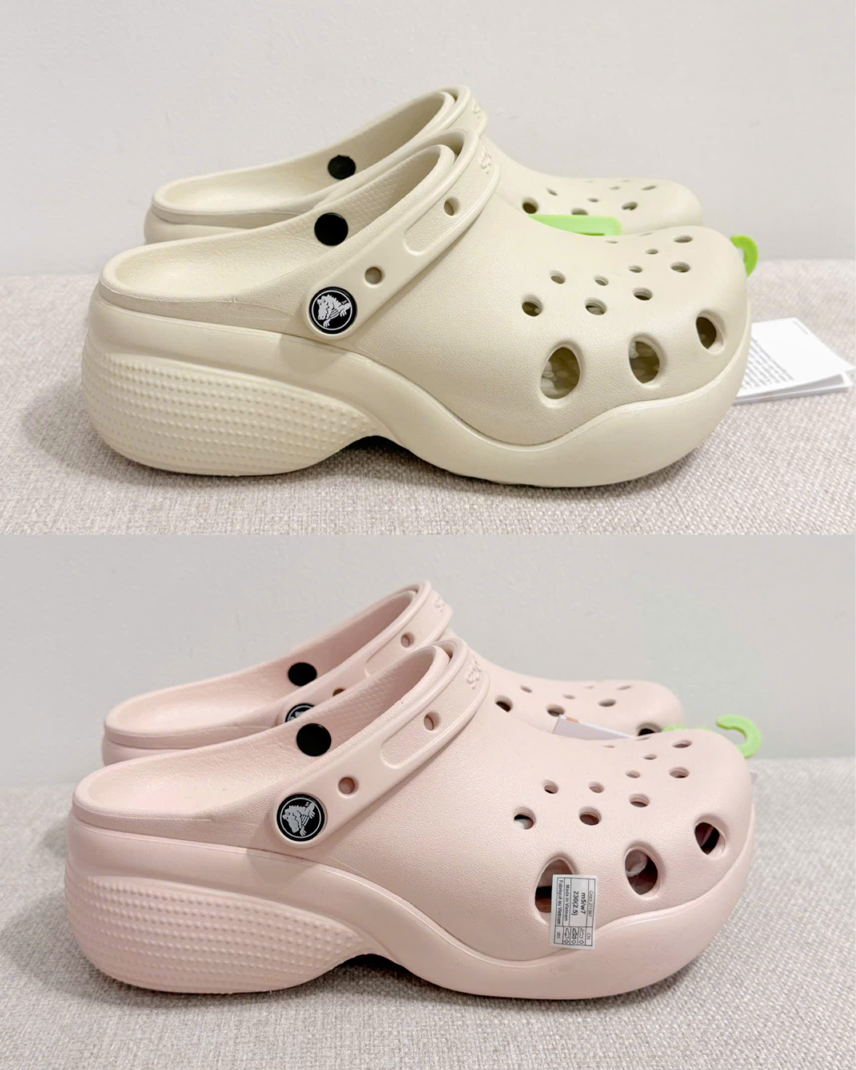 DÉP CROCS CAO ĐẾ LƯỢN 2 MÀU