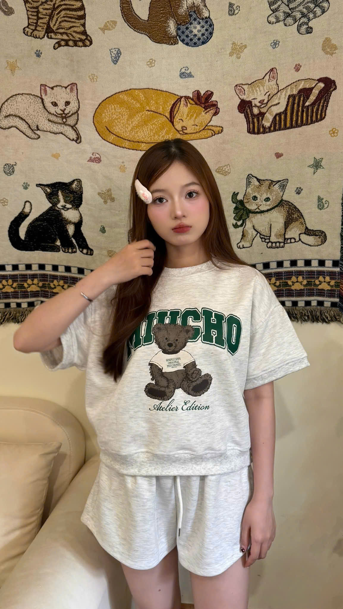 Quần short nữ trơn Miucho vải nỉ 2 da thoáng mát dày dặn QS00054_thumbnail_3