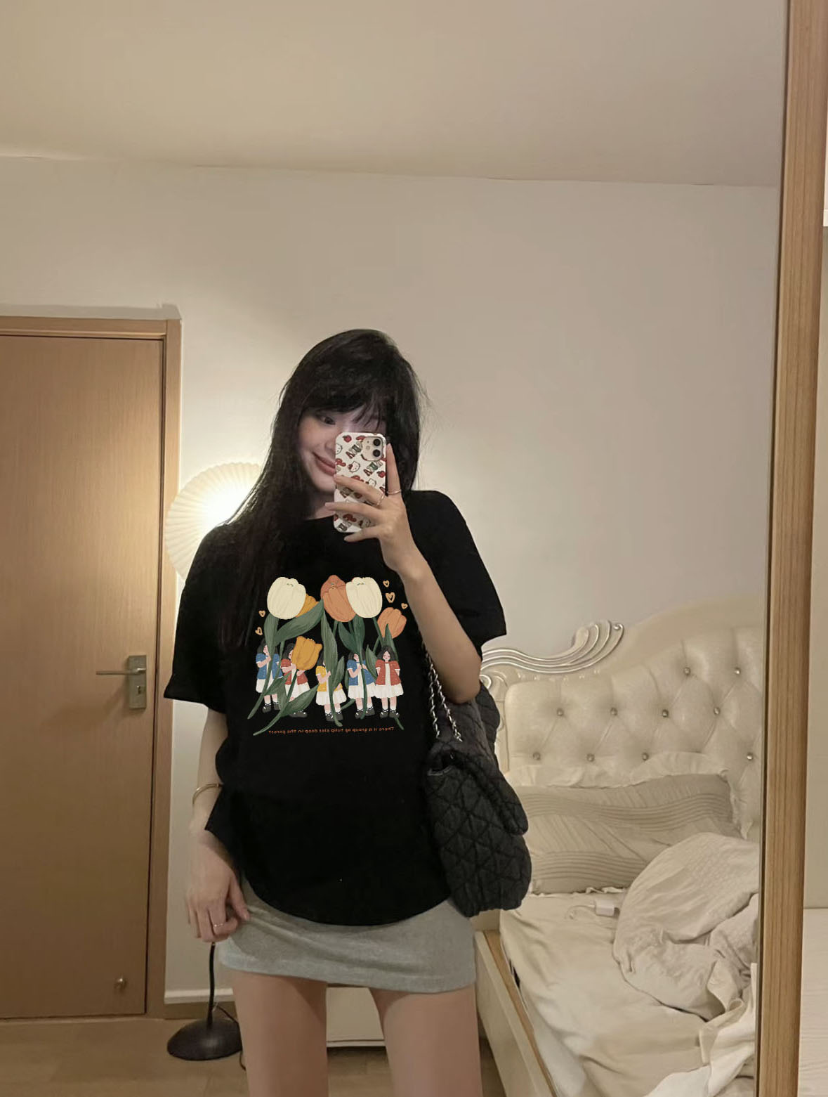 Áo thun nữ hoa tulip form rộng ATD201 Miucho chất vải cotton in Artwork_thumbnail_25