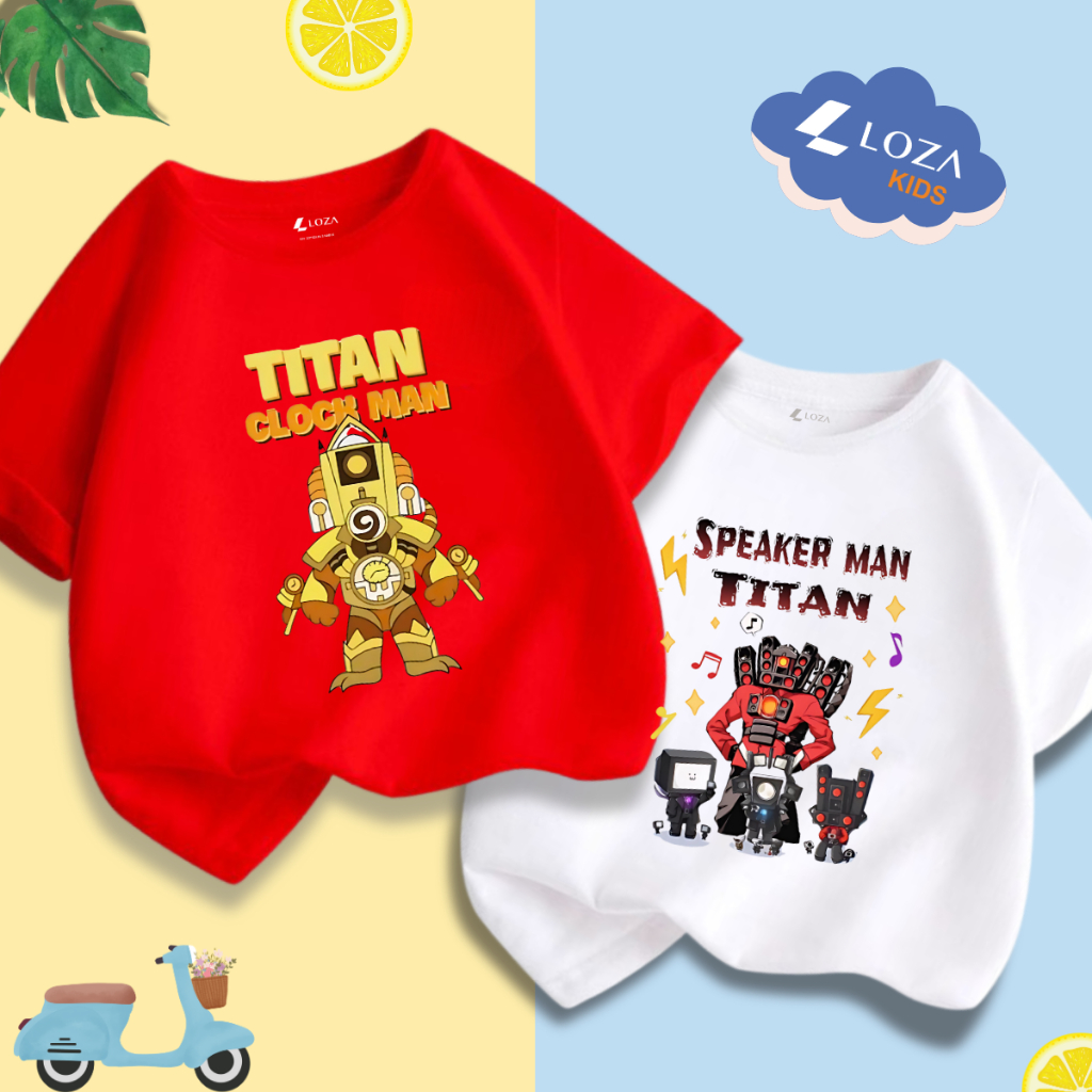 Áo Thun bé trai in hình 'Skibidi Toilet - Clock Man - Cameraman Bossman - Loza Kids CA008_thumbnail_0