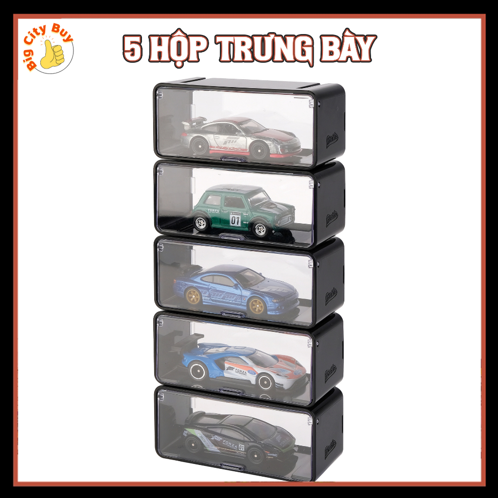 Hộp đựng, trưng bày xe mô hình tỉ lệ 1/64 bằng nhựa acrylic trong suốt 8 ngăn chứa xe_thumbnail_2