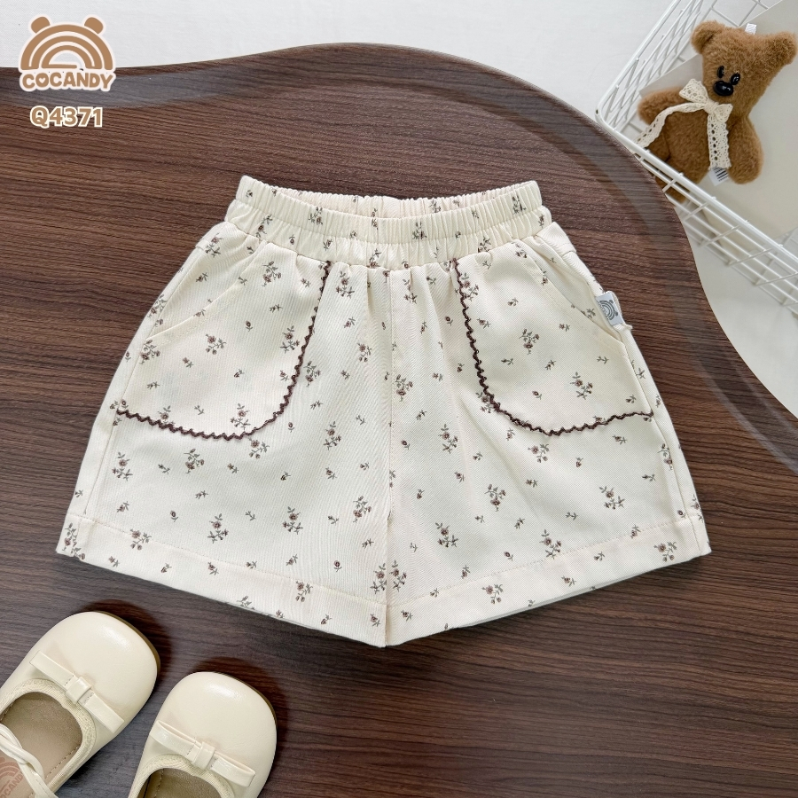 Quần cộc BE hoa nhí nâu viền nâu_thumbnail_1