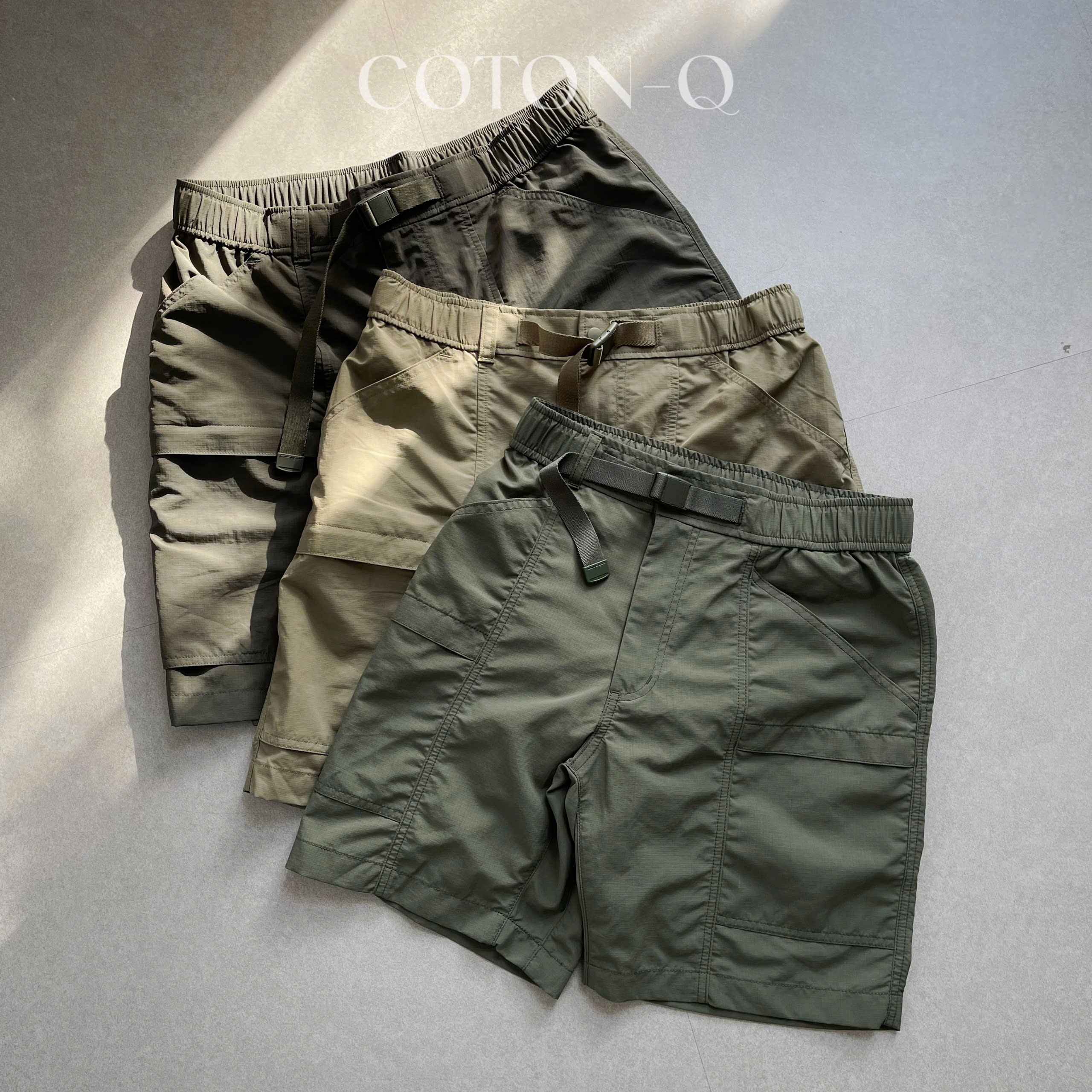 Quần short dù lưng thun xịn ( XÁM )_thumbnail_3