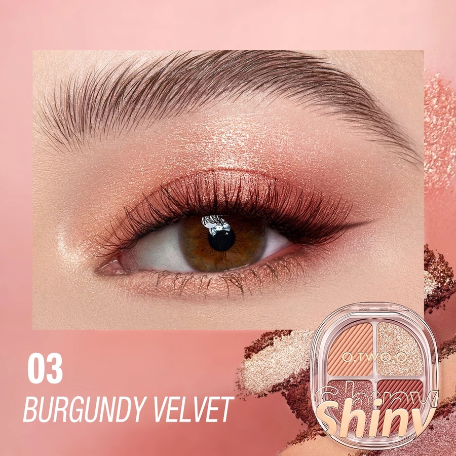 O.TWO.O Eyeshadow Palette Luxurious Dazzling 4 Colors Highly Pigmented Shimmer Matte Long-lasting Eye Makeup_thumbnail_8
