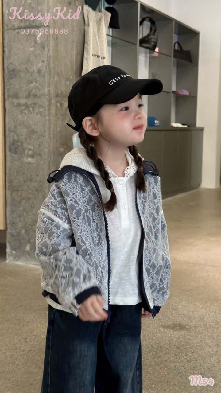 (M54) Áo khoác 2 mặt khoá kéo ren trắng YIYAYA_thumbnail_0