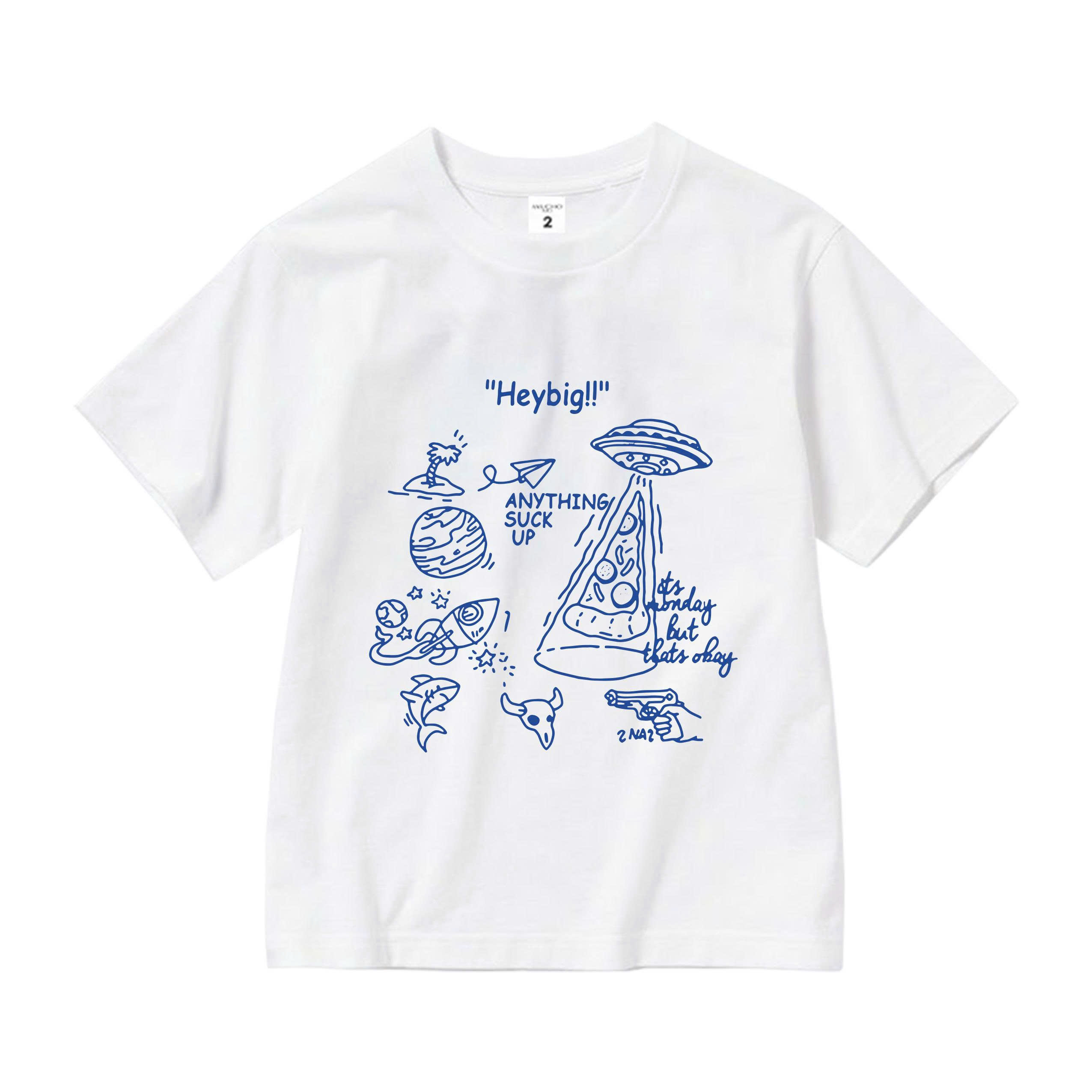 Áo thun cho bé form rộng dáng ngắn AED2277 Miucho vải cotton mềm mại thoáng mát cổ tròn in mix_thumbnail_0