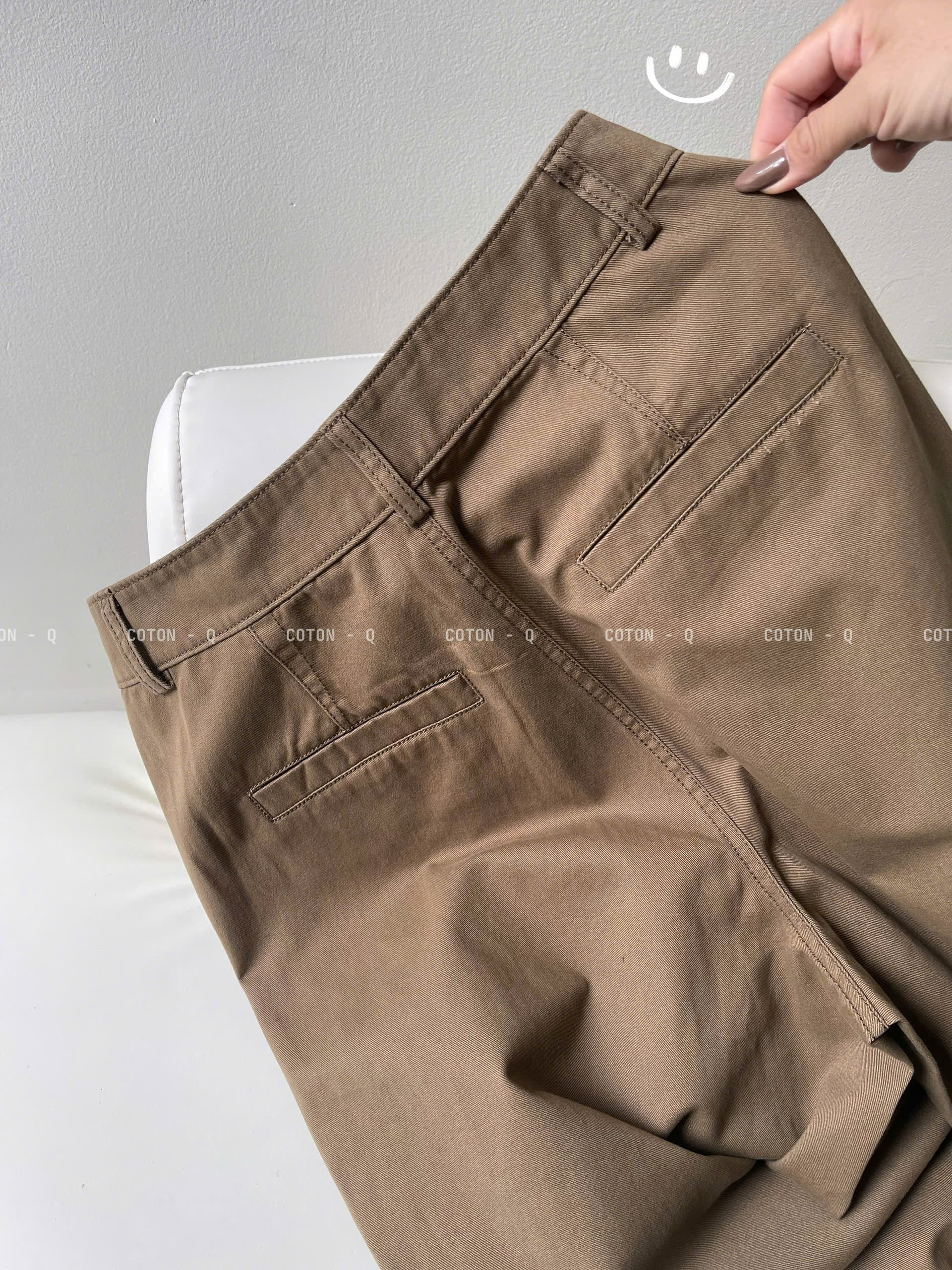 Quần dài nữ Coton Q suông nâu_thumbnail_7